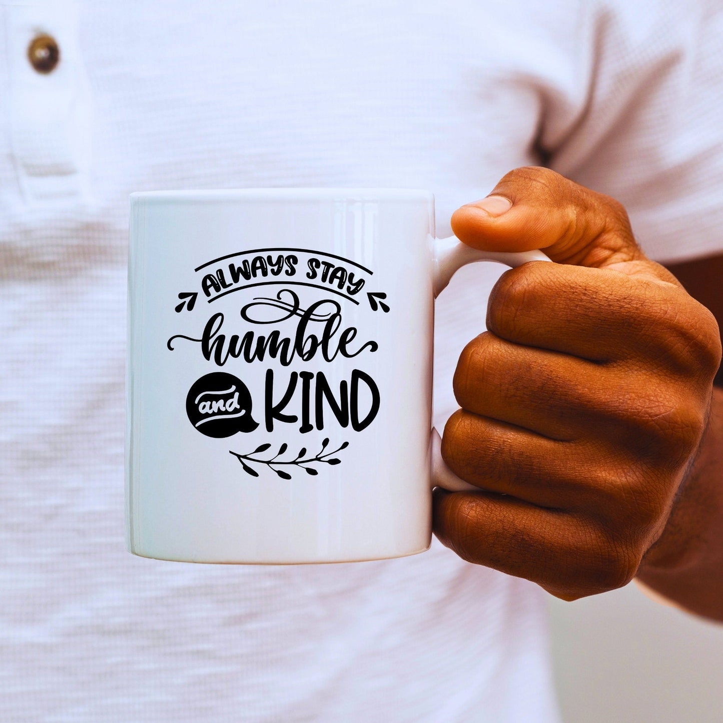 Always Stay Humble and Kind - Bible Verse Faith Coffee Mug - Christian Religious - Dad Mug with Affirmations - Supportive Baptism Gift - Raiden Gate Design