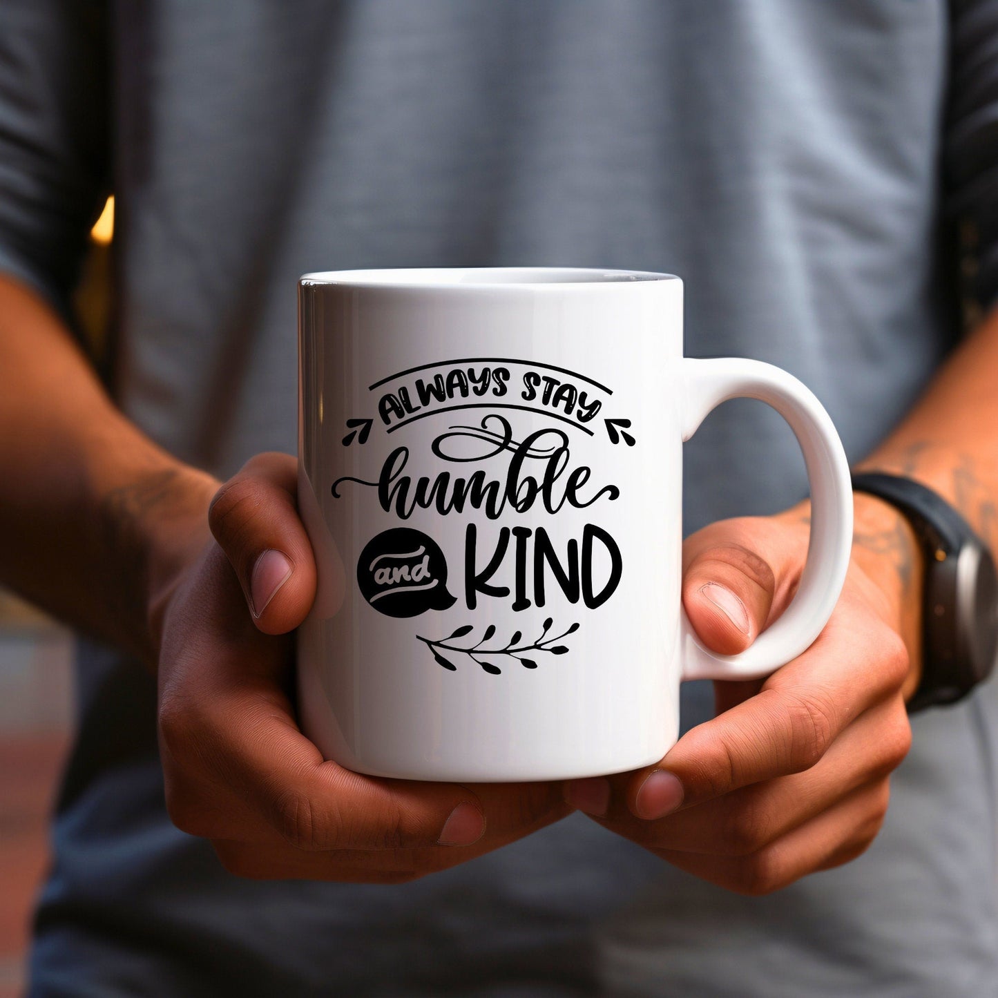 Always Stay Humble and Kind - Bible Verse Faith Coffee Mug - Christian Religious - Dad Mug with Affirmations - Supportive Baptism Gift - Raiden Gate Design