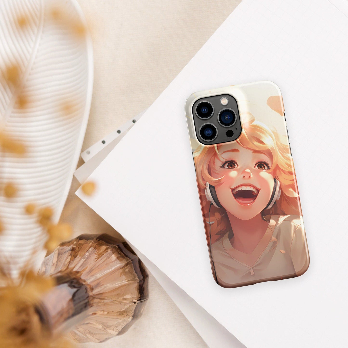 Anime Phone Case – Hot Ginger Hair Girl Picture, Protective iPhone Snap Case, Perfect Gift for Anime Lovers - Raiden Gate Design