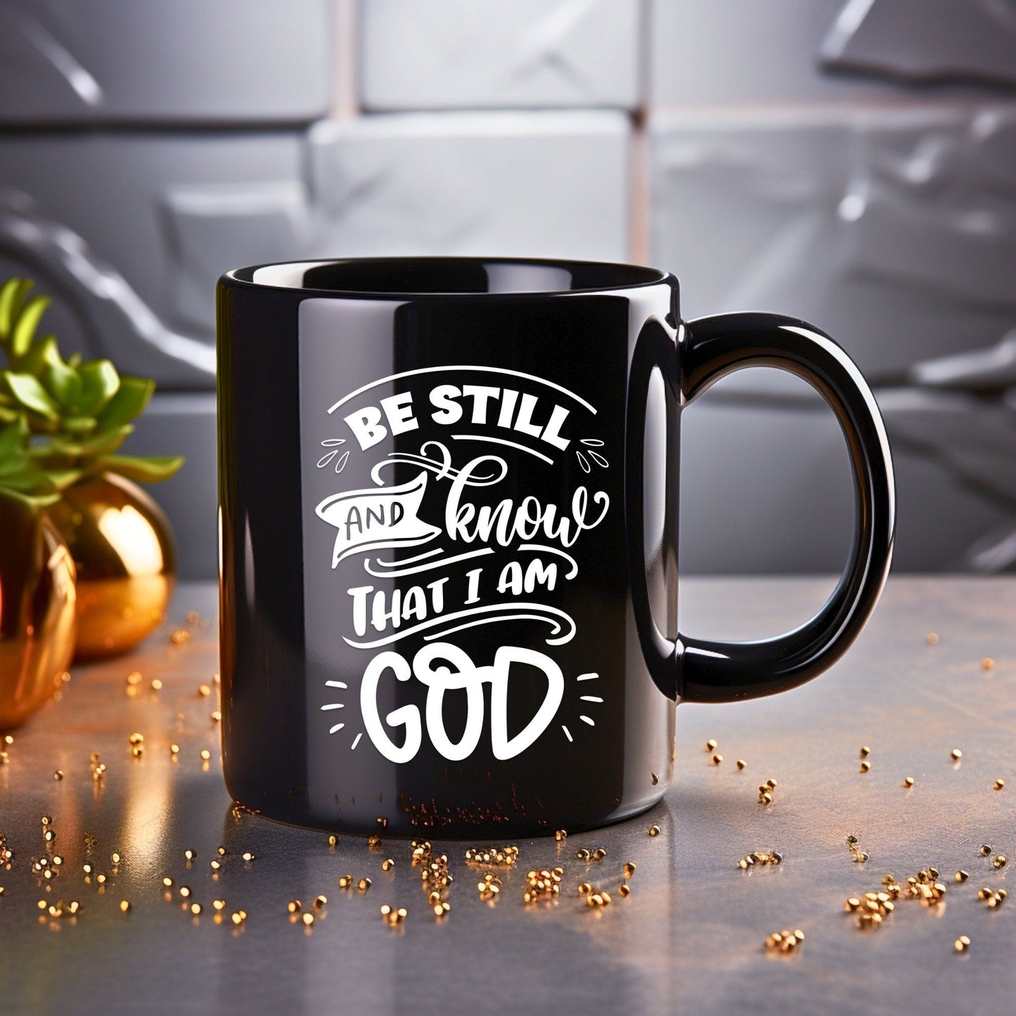 Be Still and Know that I am God - Bible Verse Faith Mug - Christian Religious - Dad Mug with Affirmations - Supportive Baptism Gift - Raiden Gate Design