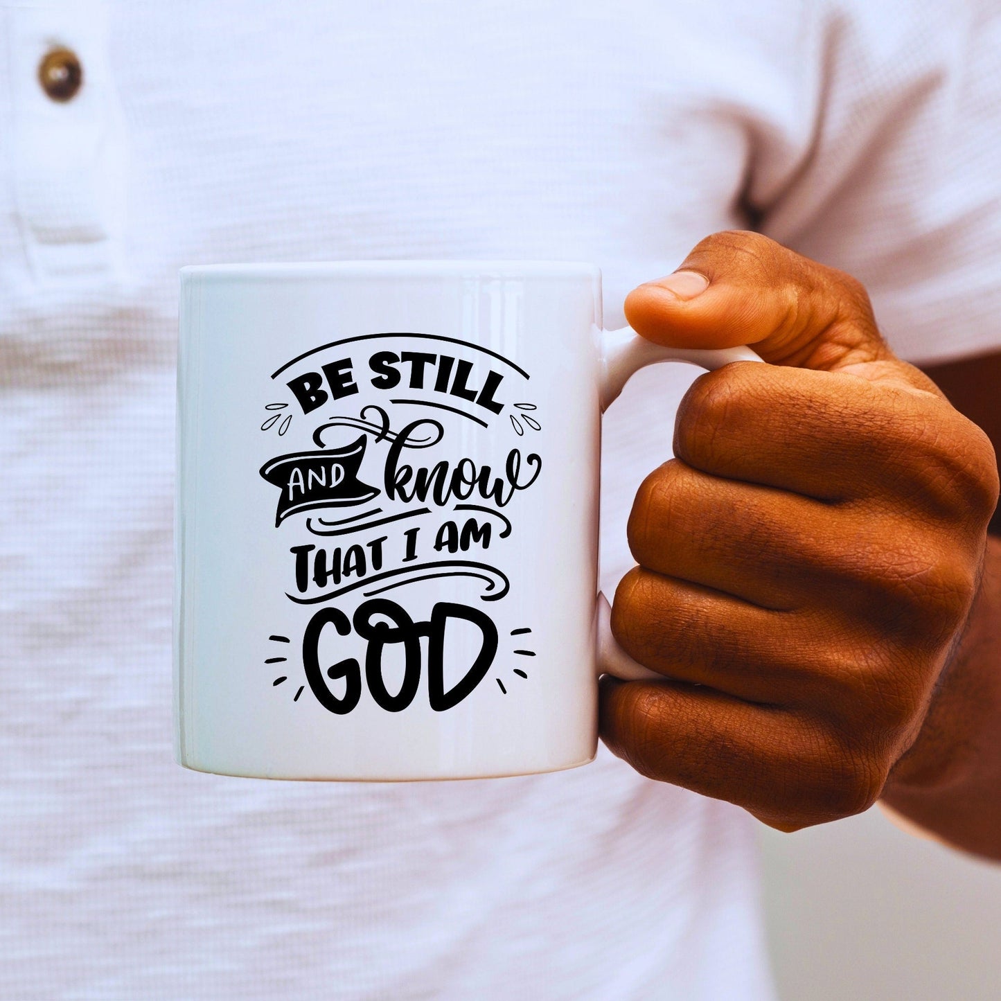 Be Still and Know that I am God - Bible Verse Faith Mug - Christian Religious - Dad Mug with Affirmations - Supportive Baptism Gift - Raiden Gate Design