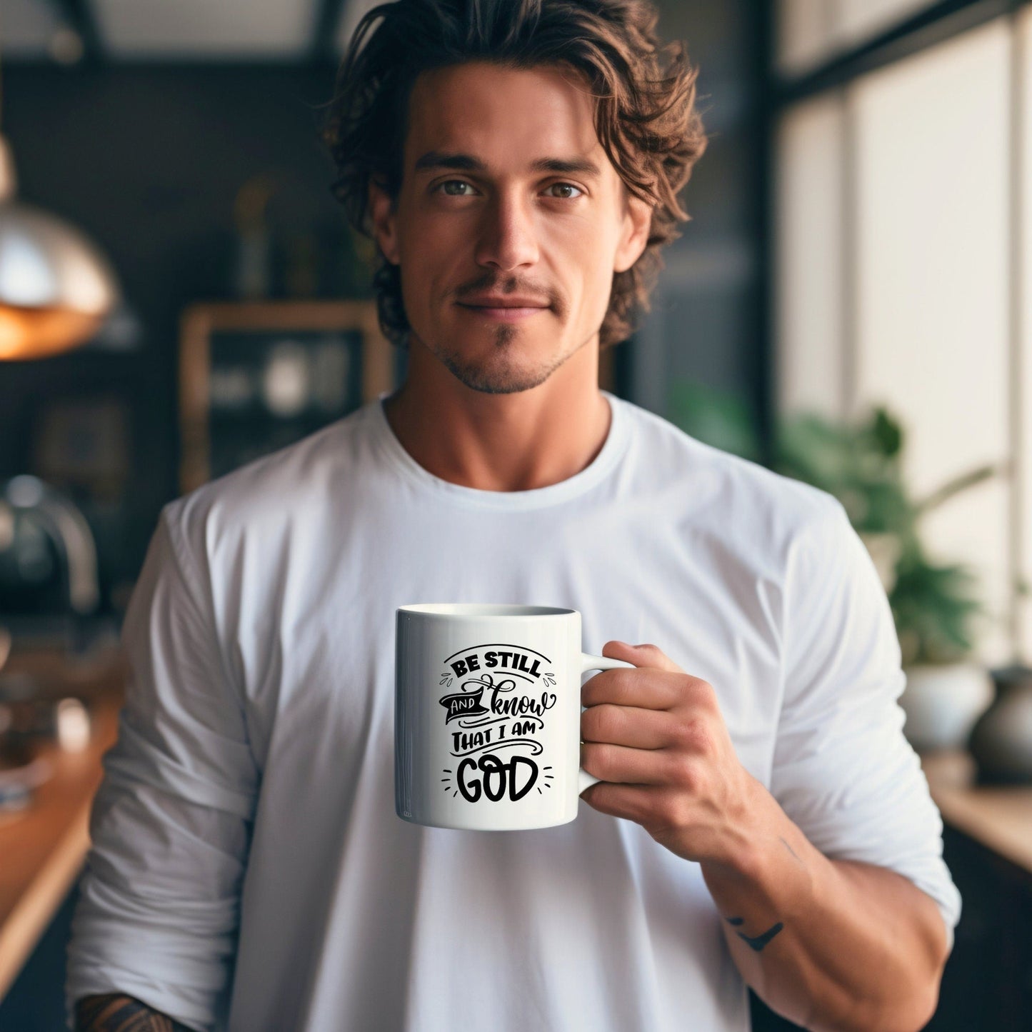 Be Still and Know that I am God - Bible Verse Faith Mug - Christian Religious - Dad Mug with Affirmations - Supportive Baptism Gift - Raiden Gate Design