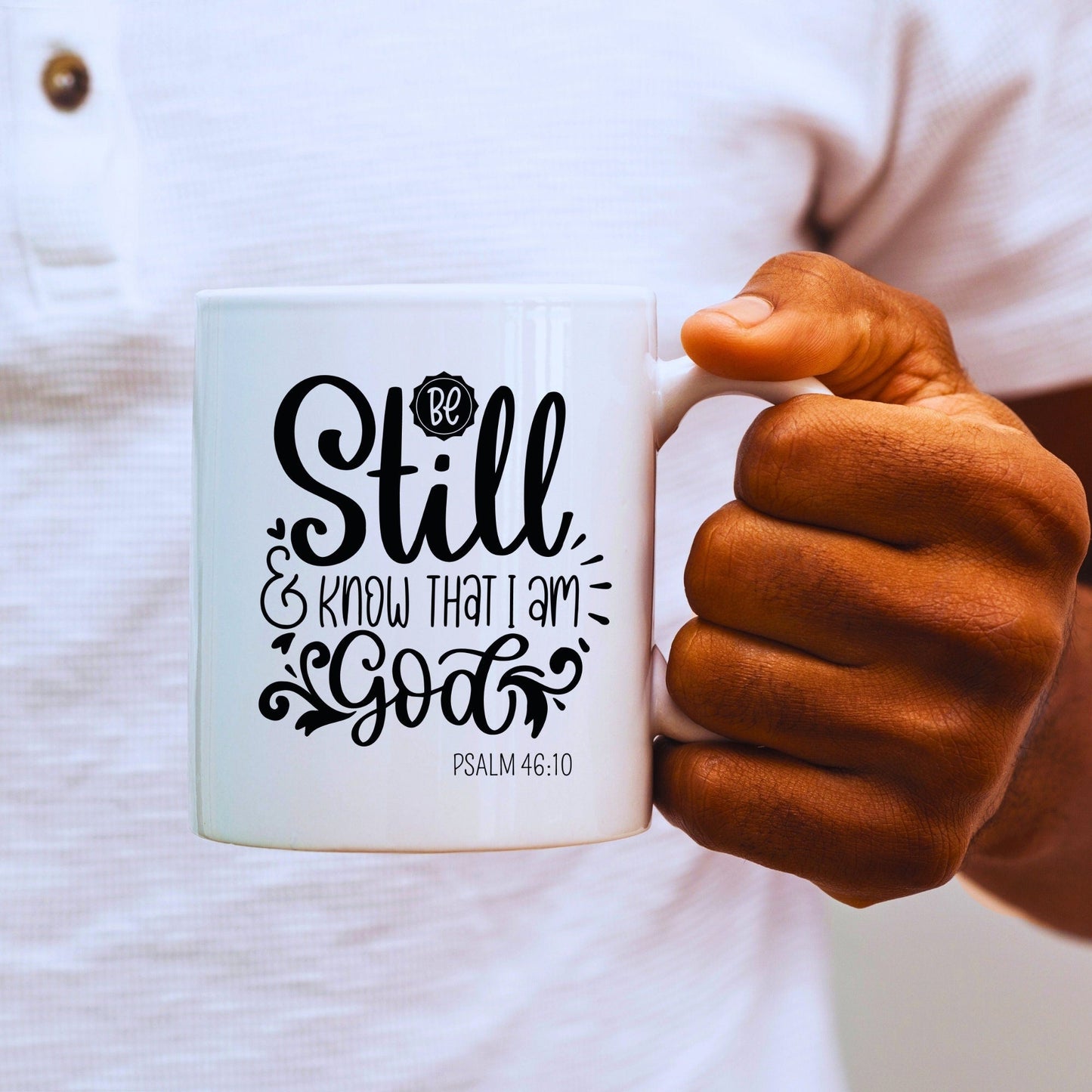 Be Still and Know that I am God - Bible Verse Faith Mug - Christian Religious - Dad Mug with Affirmations - Supportive Baptism Gift - Raiden Gate Design