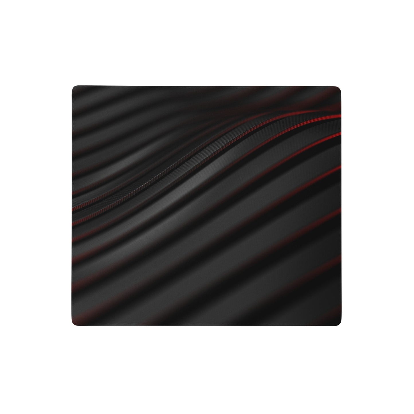Black Red Waves Gaming Mousepad | Desk Mat | Gamer Gift | Desk Accessories | Large Mouse Pad - Raiden Gate Design