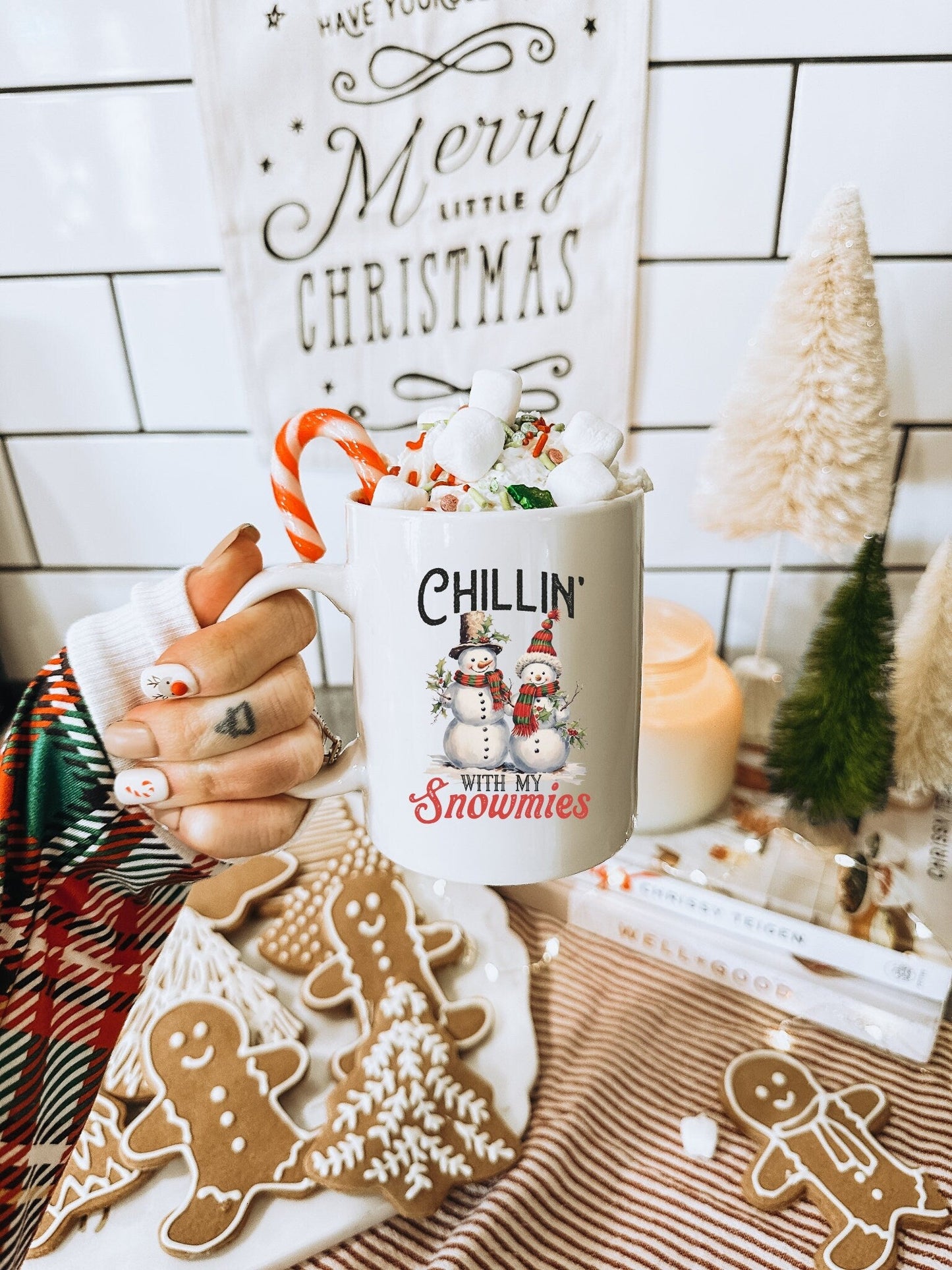 Chilling with Snowmies | Vintage Christmas Coffee Mug | Funny Gnome Christmas Mug | Cute Christmas Season Mug for Kids - Raiden Gate Design