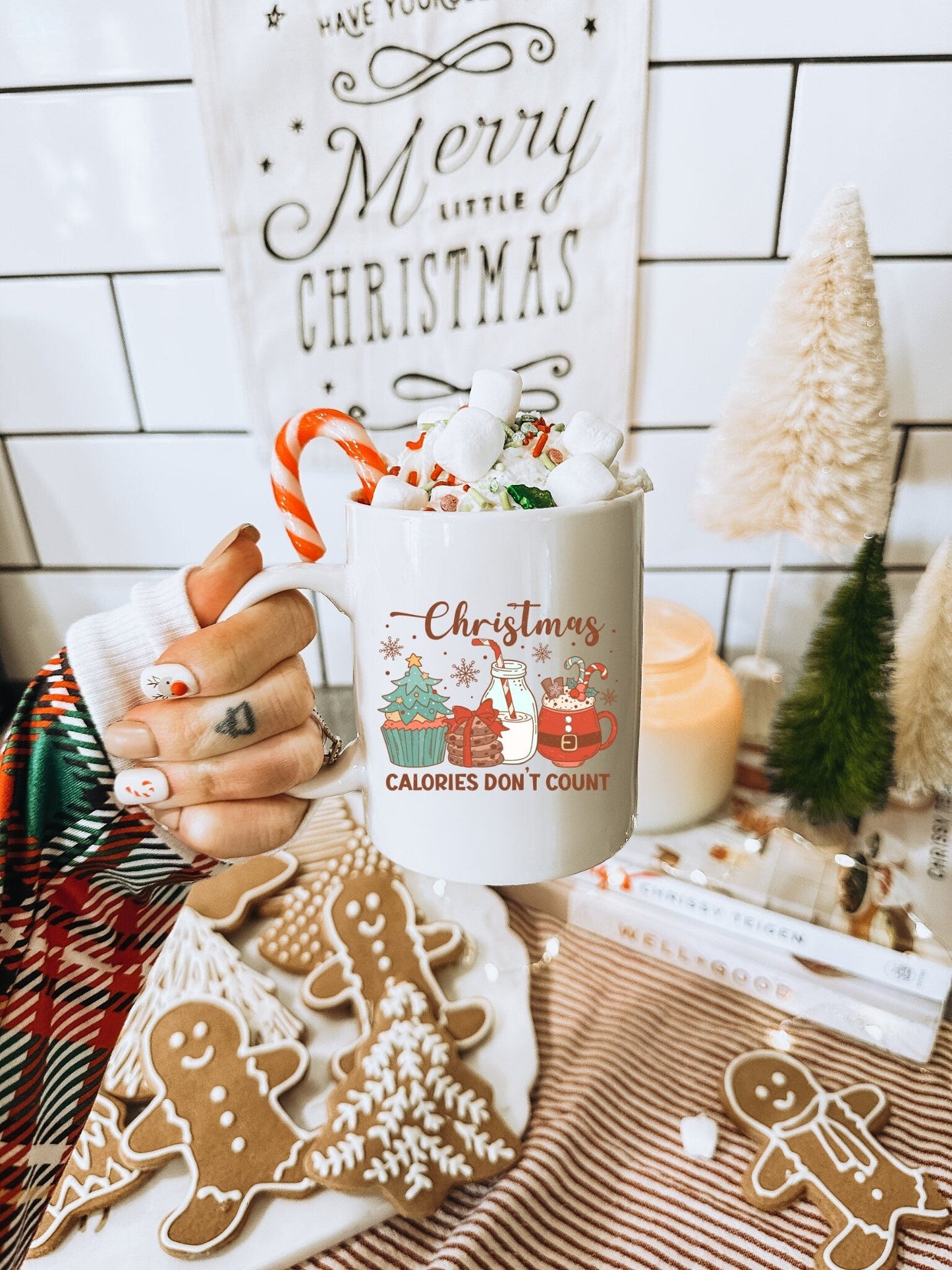 Christmas Calories Don't Count | Vintage Christmas Coffee Mug | Funny Gnome Christmas Mug | Cute Christmas Season Mug for Kids - Raiden Gate Design