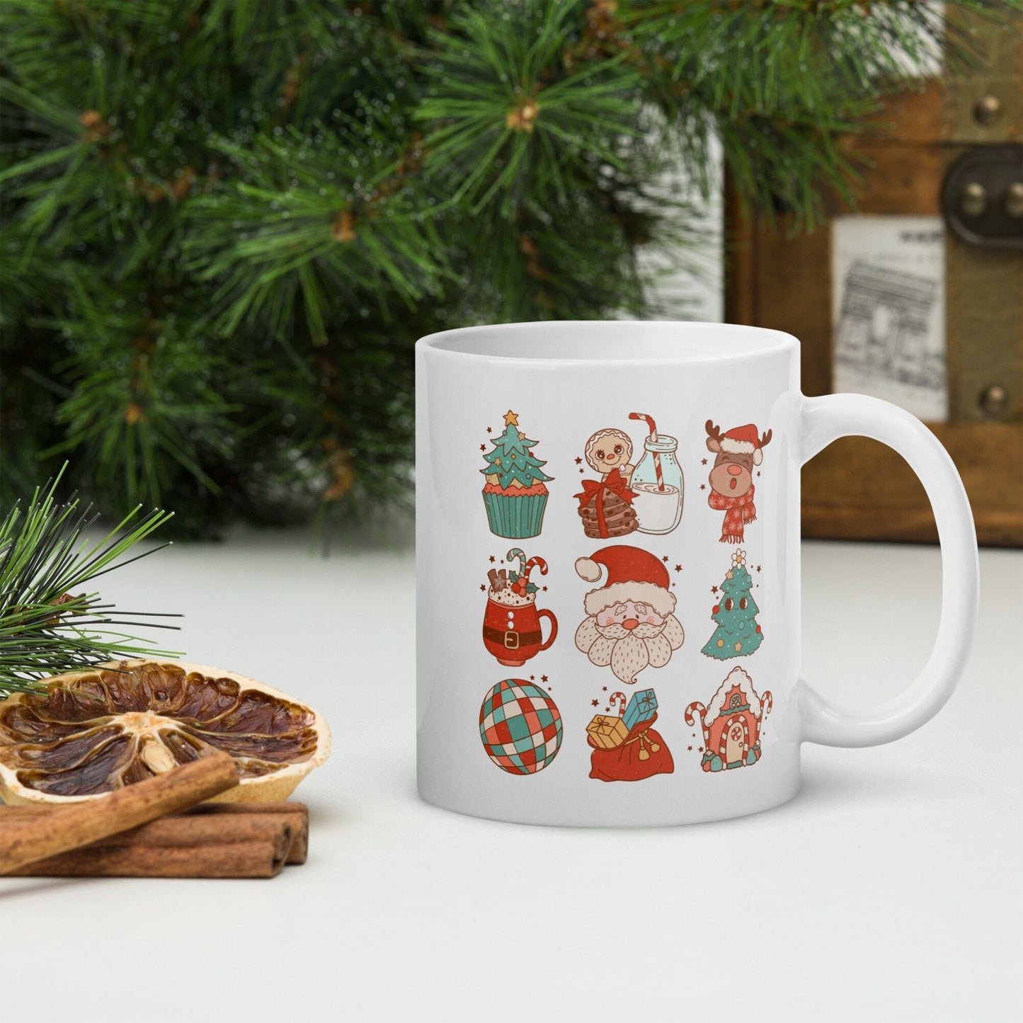 Christmas Characters | Vintage Christmas Coffee Mug | Funny Gnome Christmas Mug | Cute Christmas Season Mug for Kids - Raiden Gate Design