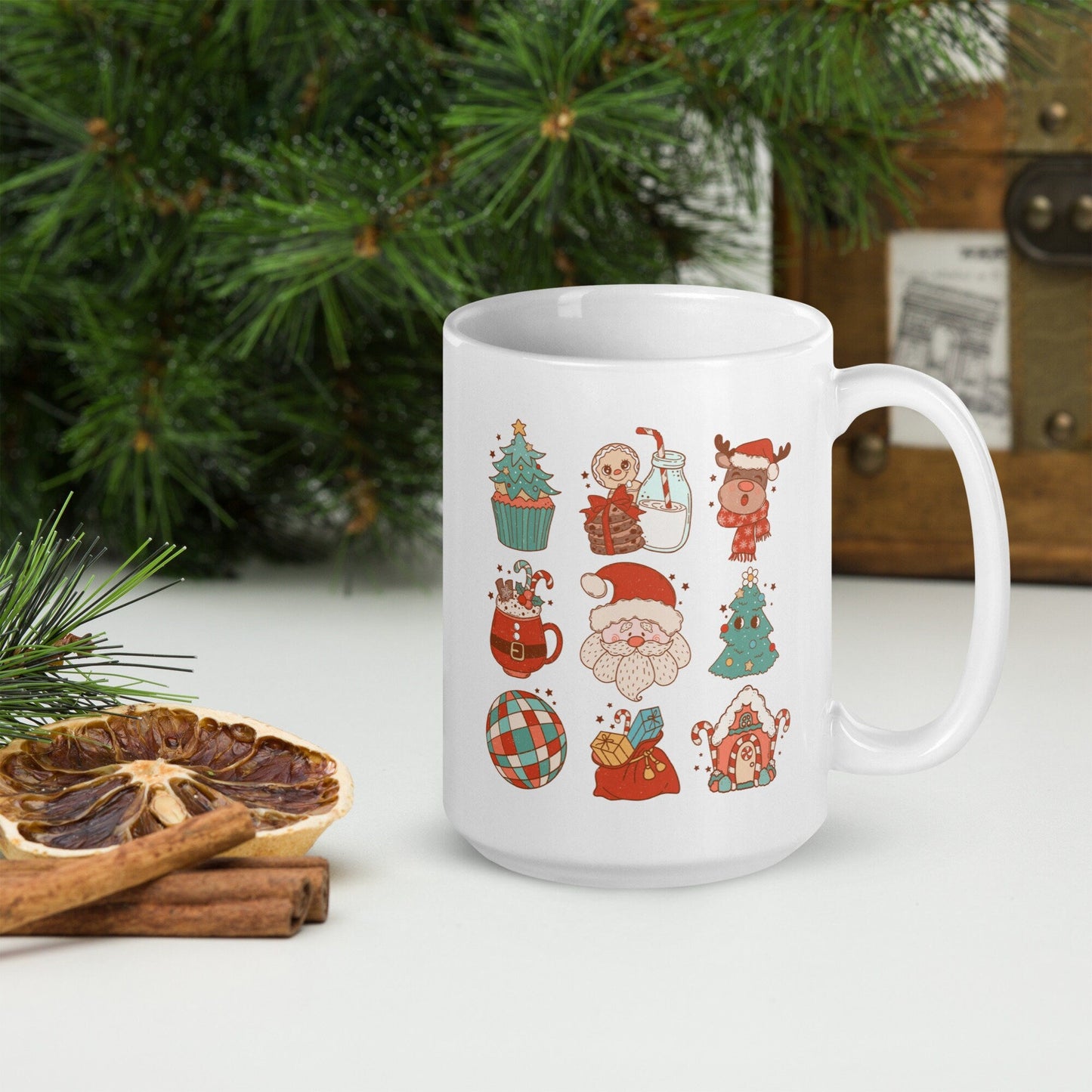 Christmas Characters | Vintage Christmas Coffee Mug | Funny Gnome Christmas Mug | Cute Christmas Season Mug for Kids - Raiden Gate Design