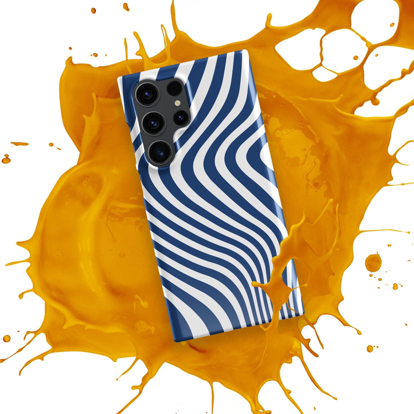 Curvy White Lines Samsung Galaxy S24 Ultra Case - Elegant Geometric Design - Raiden Gate Design