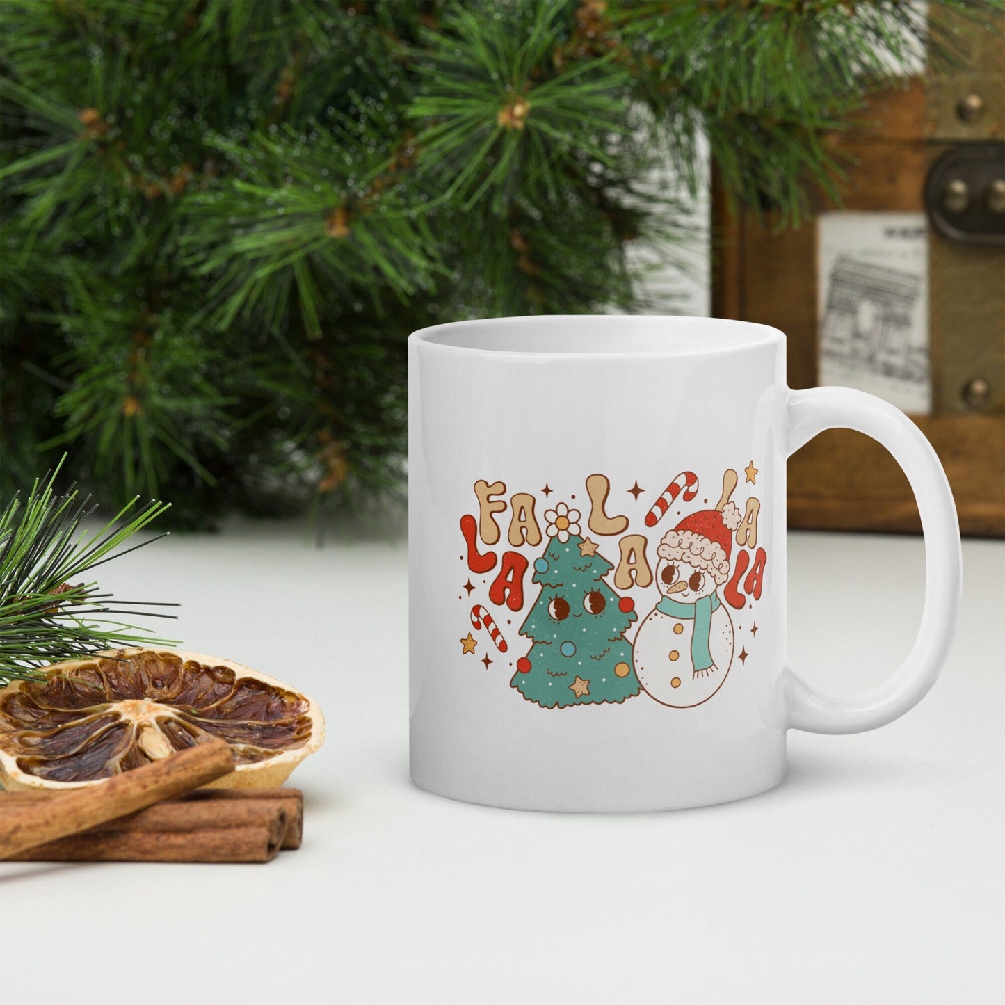 Fa - La - La - La Vintage Christmas Coffee Mug | Funny Gnome Christmas Mug | Cute Christmas Season Mug for Kids - Raiden Gate Design
