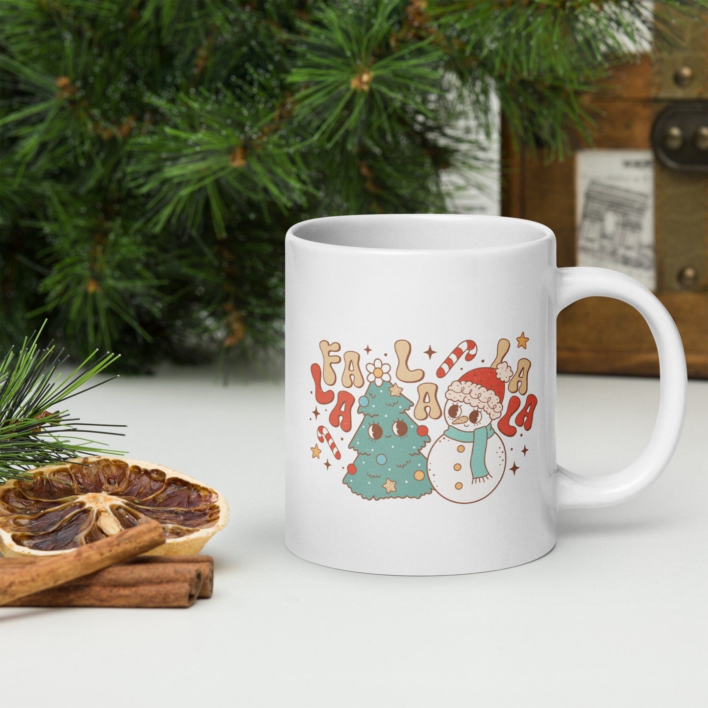Fa - La - La - La Vintage Christmas Coffee Mug | Funny Gnome Christmas Mug | Cute Christmas Season Mug for Kids - Raiden Gate Design