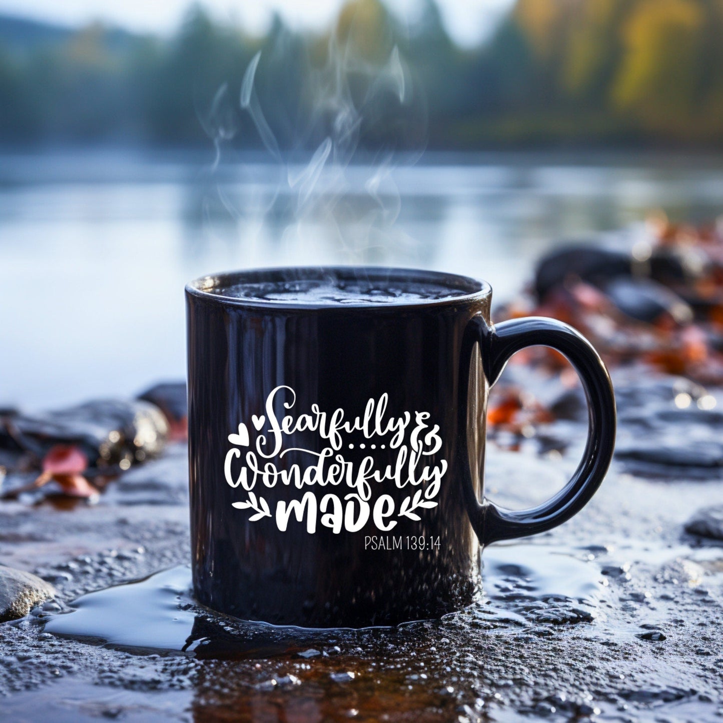 Fearfully and Wonderfully Made - Bible Verse Faith Coffee Mug - Christian Religious - Dad Mug with Affirmations - Supportive Baptism Gift - Raiden Gate Design