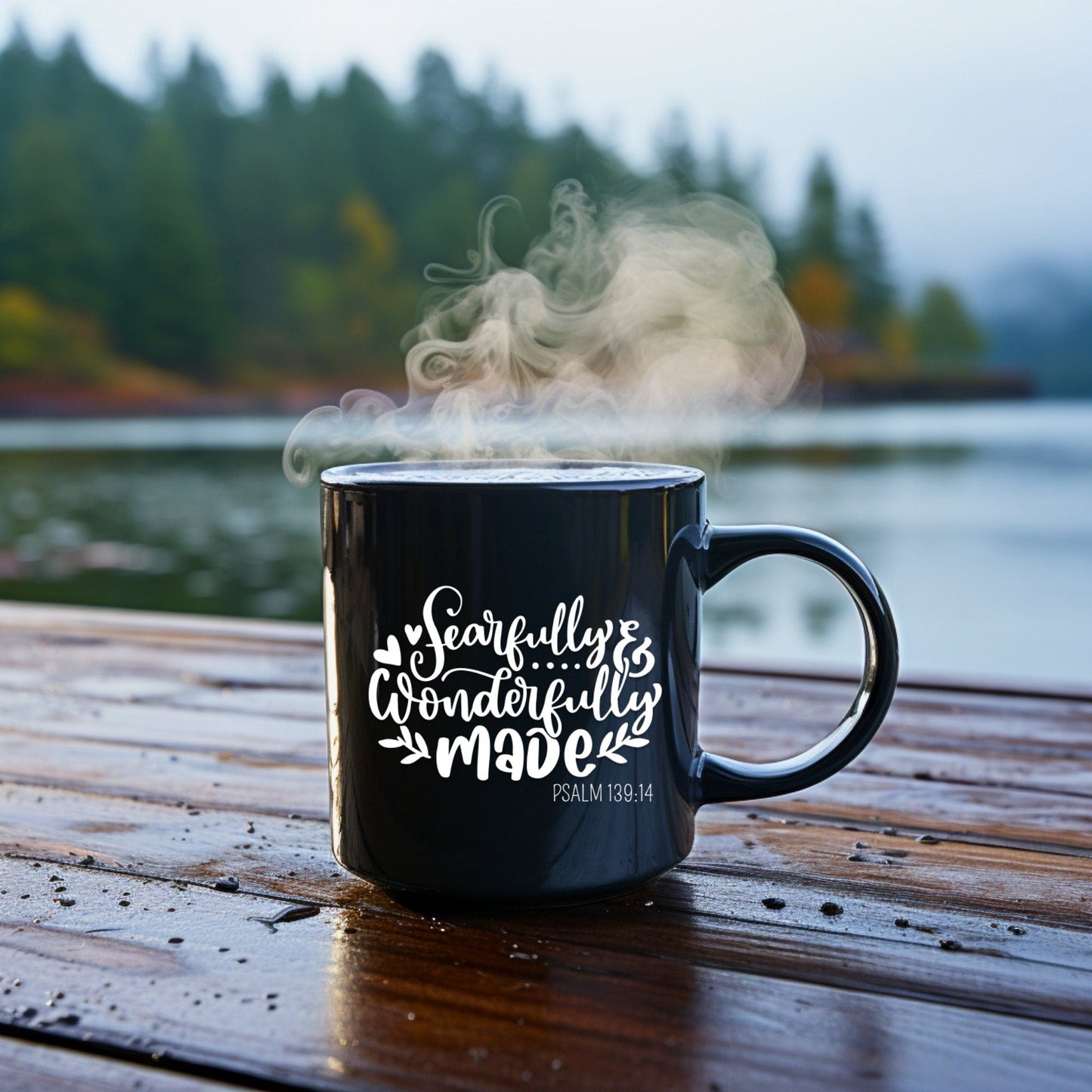 Fearfully and Wonderfully Made - Bible Verse Faith Coffee Mug - Christian Religious - Dad Mug with Affirmations - Supportive Baptism Gift - Raiden Gate Design