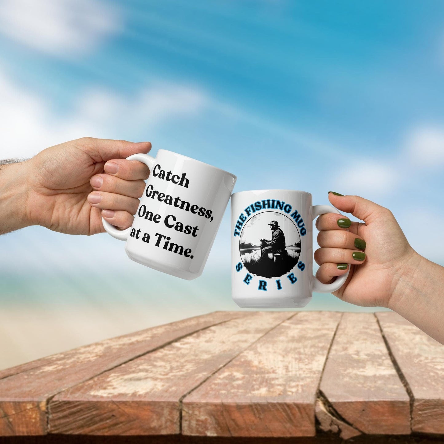 Fishing Mug: “Catch Greatness, One Cast at a Time.” | Angler Mug | Fishing Coffee Mug | Dad Gift - Raiden Gate Design
