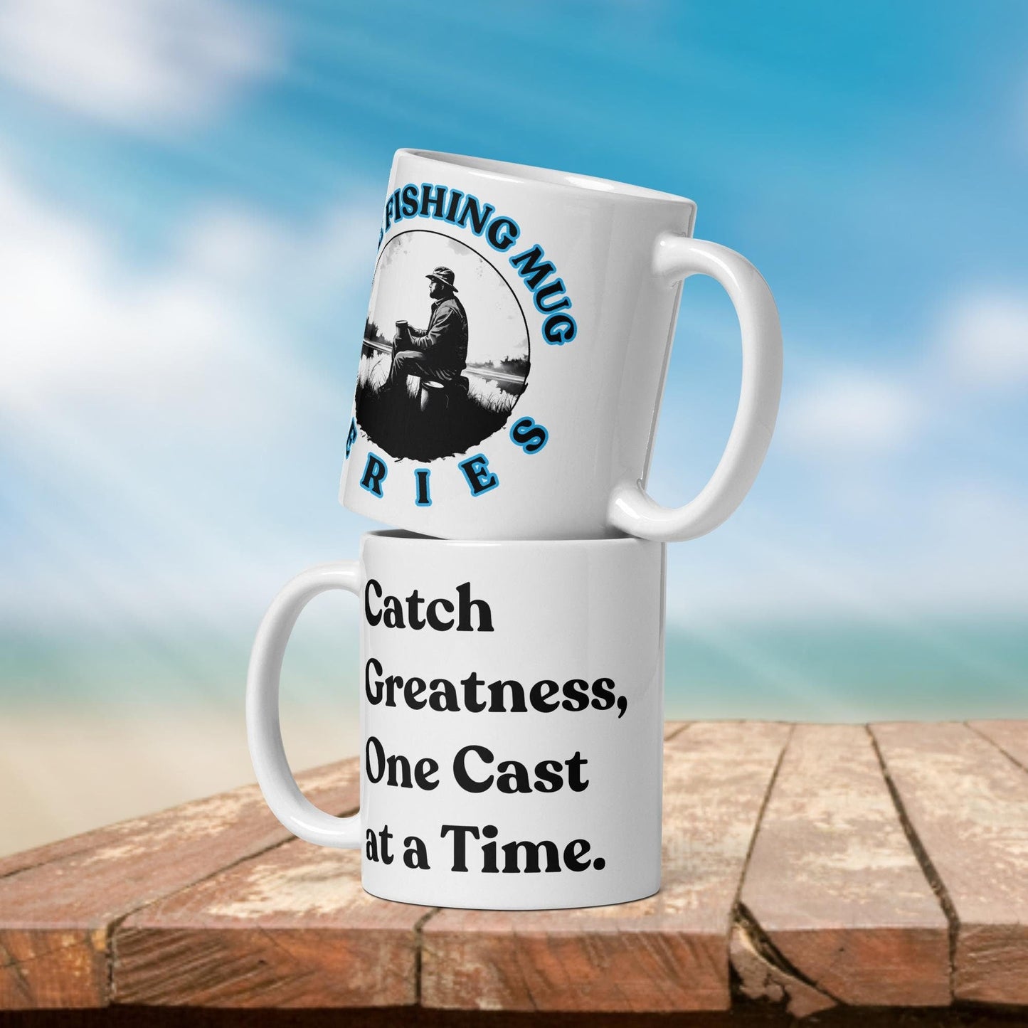 Fishing Mug: “Catch Greatness, One Cast at a Time.” | Angler Mug | Fishing Coffee Mug | Dad Gift - Raiden Gate Design