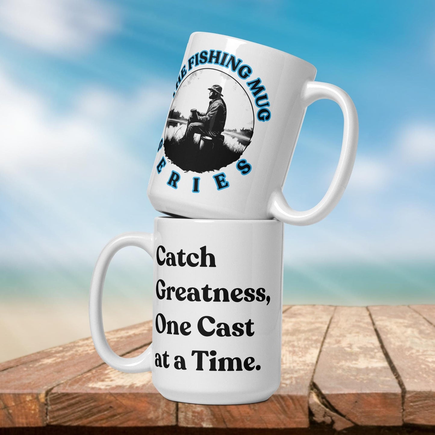 Fishing Mug: “Catch Greatness, One Cast at a Time.” | Angler Mug | Fishing Coffee Mug | Dad Gift - Raiden Gate Design