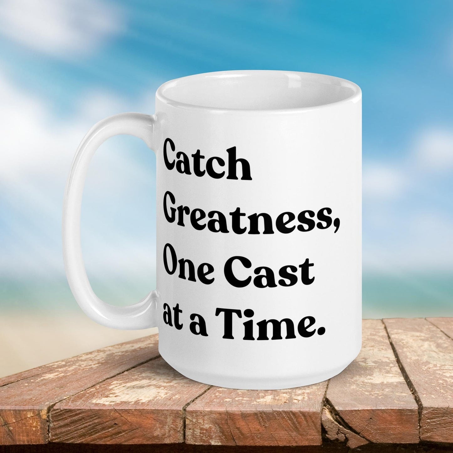 Fishing Mug: “Catch Greatness, One Cast at a Time.” | Angler Mug | Fishing Coffee Mug | Dad Gift - Raiden Gate Design