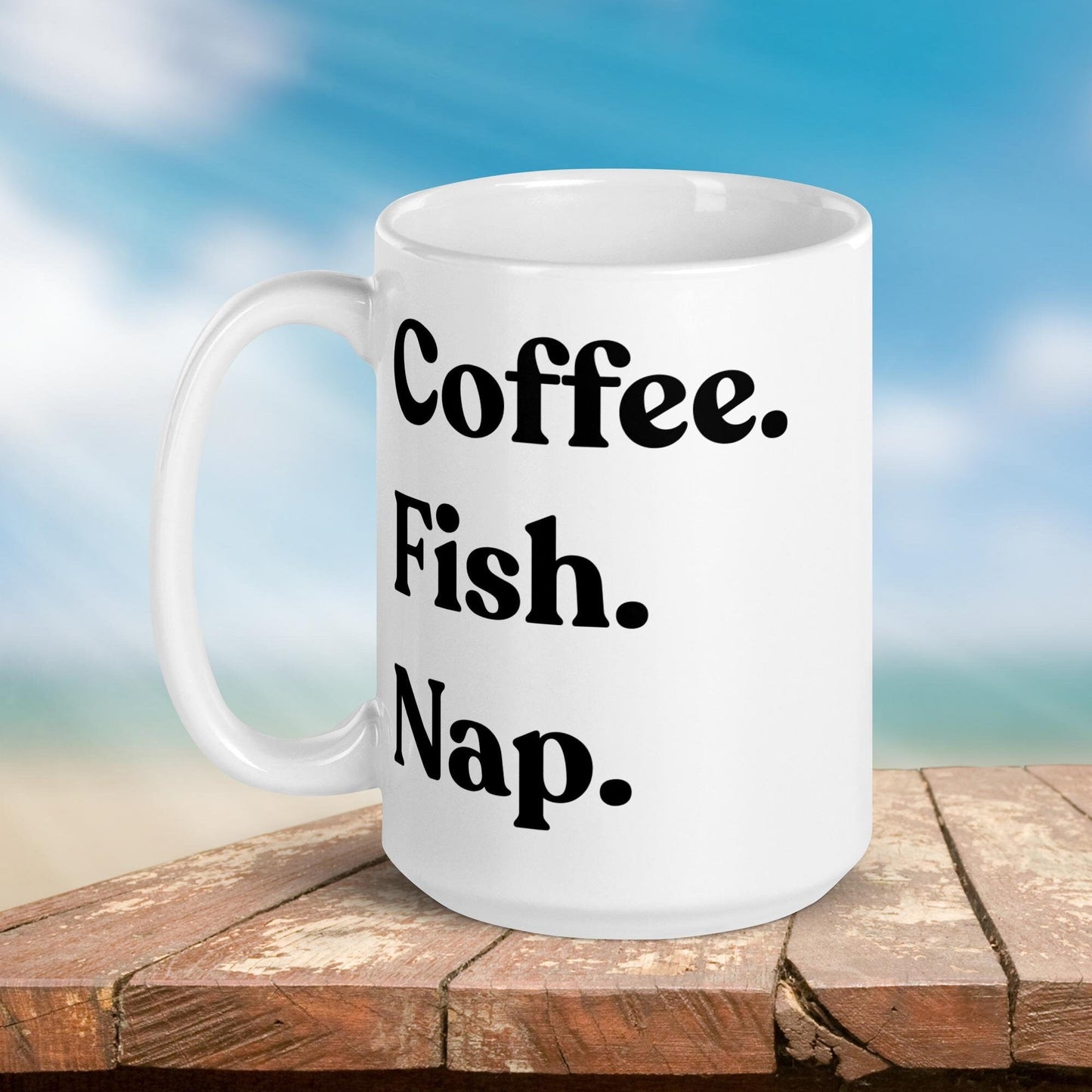 Fishing Mug: “Coffee. Fish. Nap.” | Angler Mug | Fishing Coffee Mug | Dad Gift - Raiden Gate Design