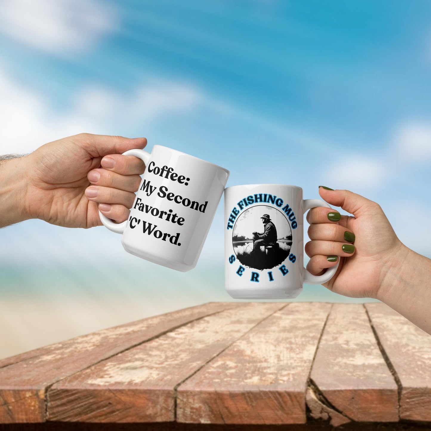 Fishing Mug: “Coffee, My Second Favorite 'C' Word.” | Angler Mug | Fishing Coffee Mug | Dad Gift - Raiden Gate Design