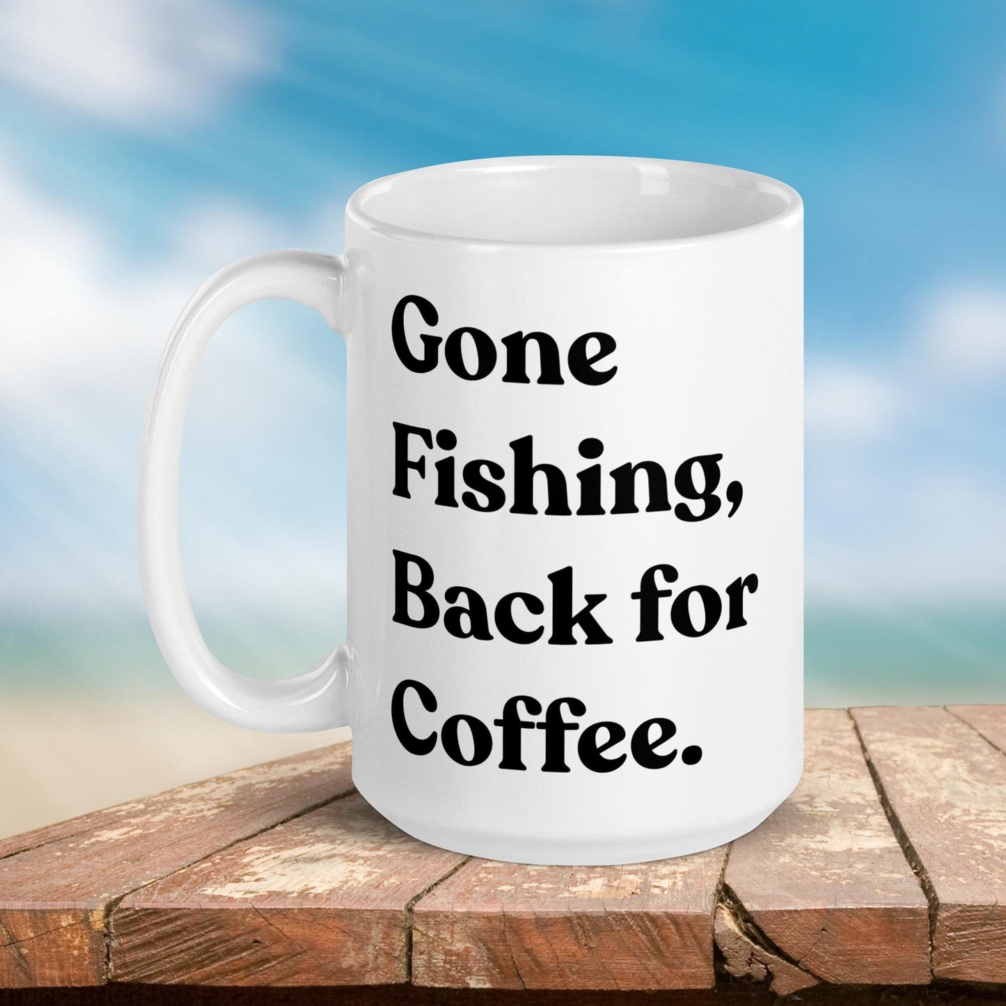 Fishing Mug: “Gone Fishing, Back for Coffee.” | Angler Mug | Fishing Coffee Mug | Dad Gift - Raiden Gate Design