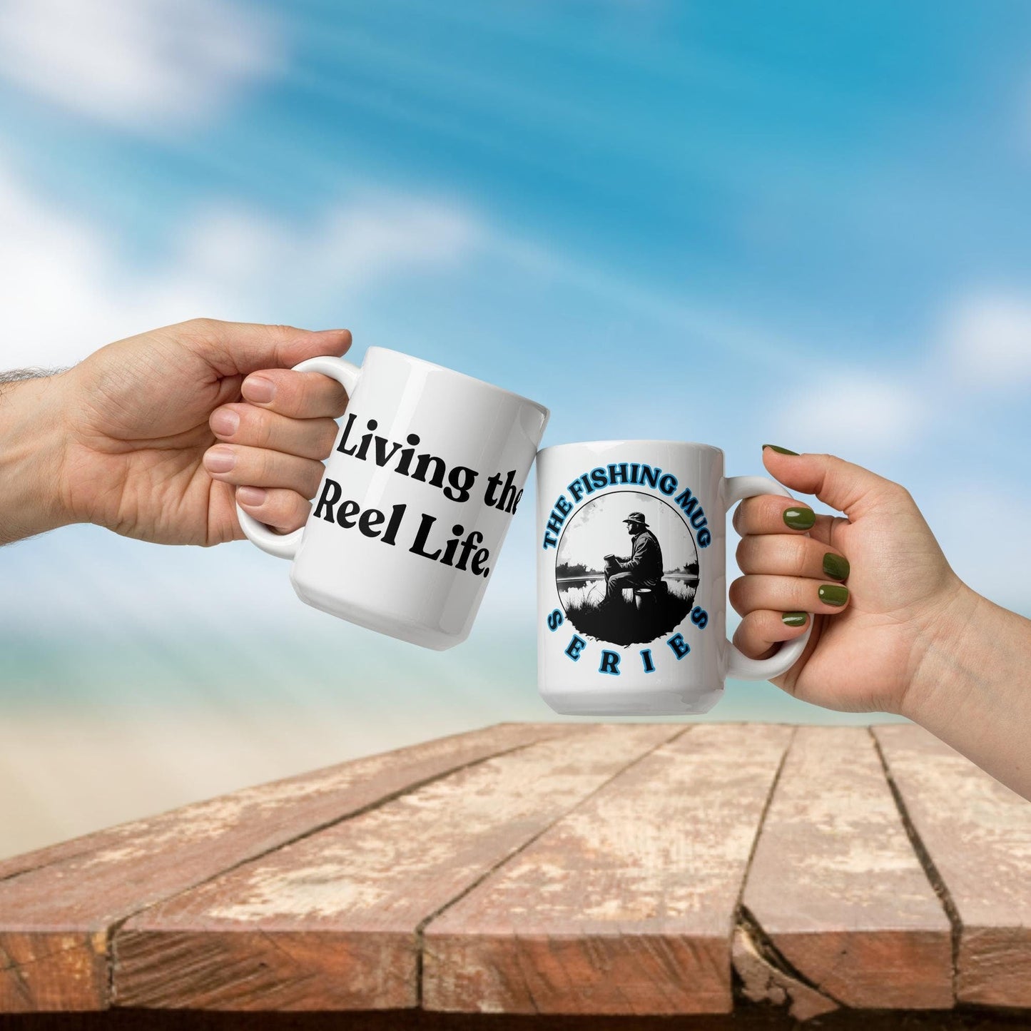 Fishing Mug: “Living the Reel Life.” | Angler Mug | Fishing Coffee Mug | Dad Gift - Raiden Gate Design