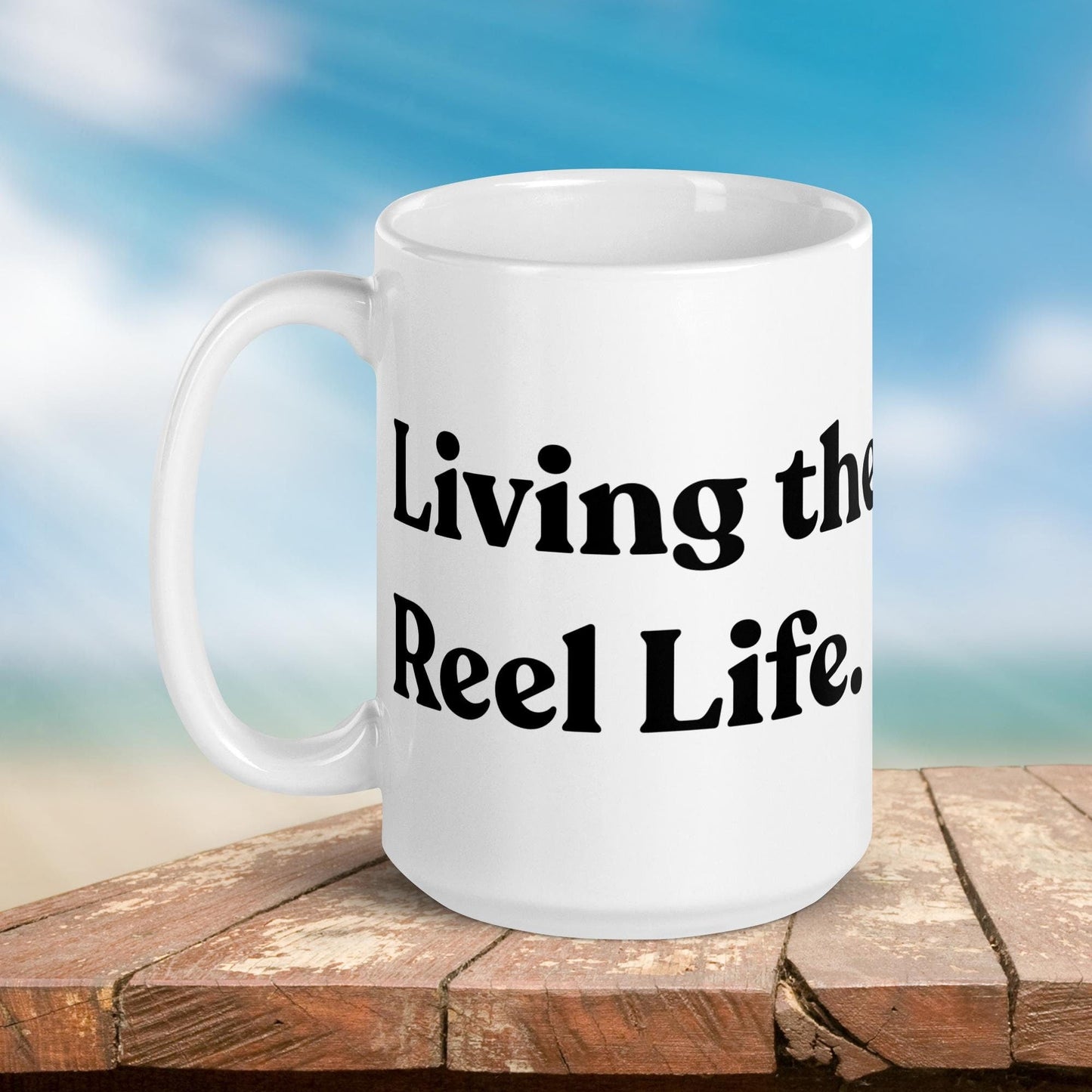 Fishing Mug: “Living the Reel Life.” | Angler Mug | Fishing Coffee Mug | Dad Gift - Raiden Gate Design