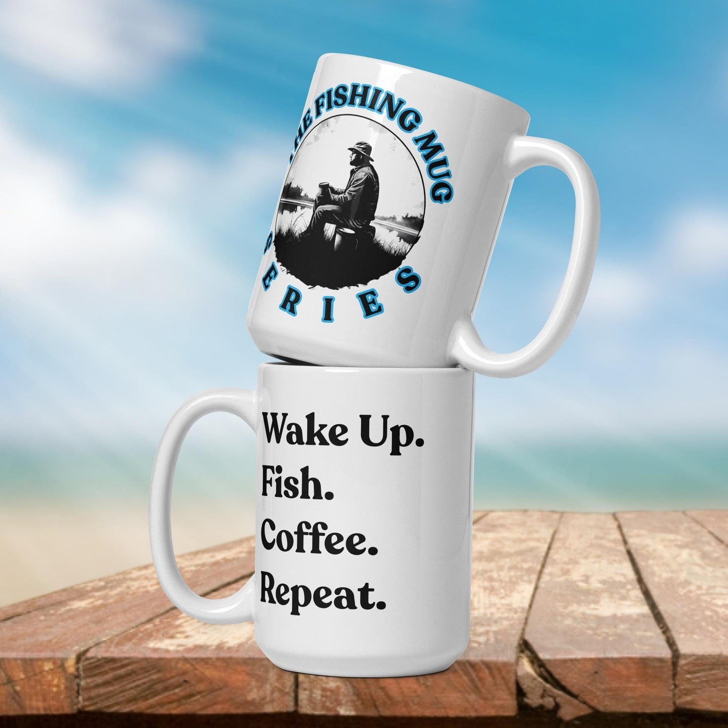 Fishing Mug: “Wake Up. Fish. Coffee. Repeat.” | Angler Mug | Fishing Coffee Mug | Dad Gift - Raiden Gate Design