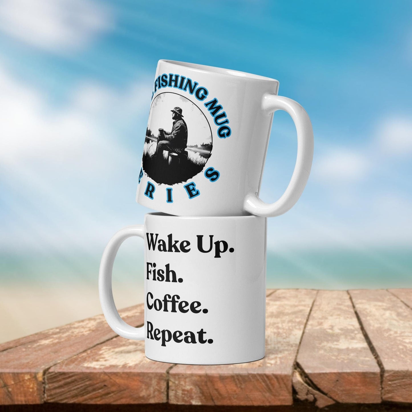Fishing Mug: “Wake Up. Fish. Coffee. Repeat.” | Angler Mug | Fishing Coffee Mug | Dad Gift - Raiden Gate Design