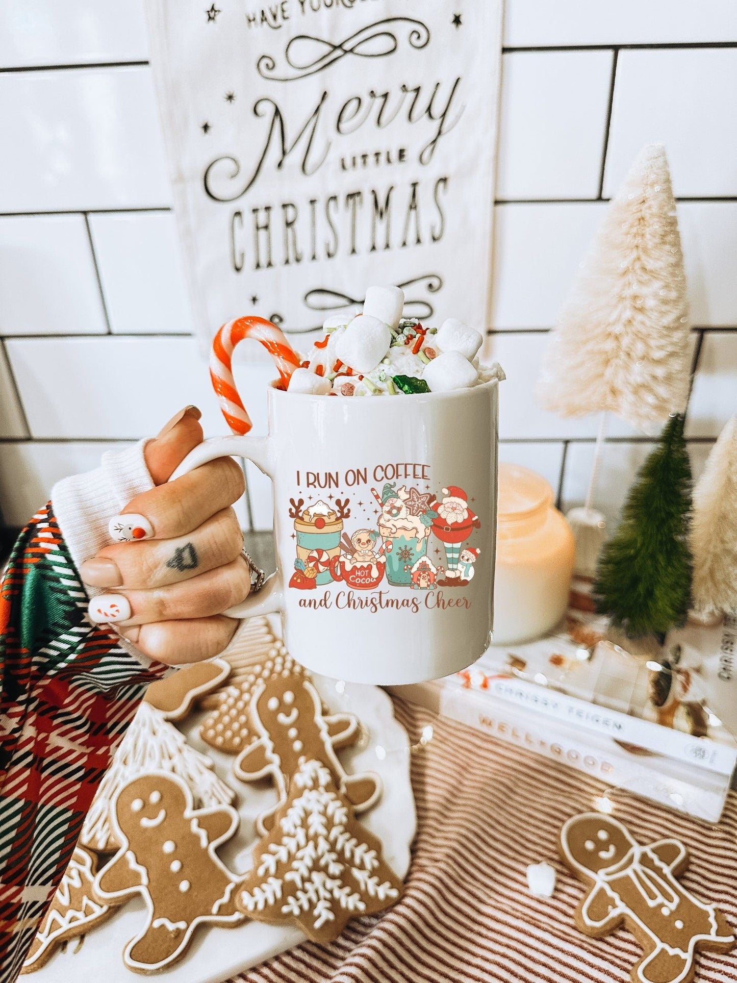 I Run on Coffeee Vintage Christmas Coffe Mug | Funny Gnome Christmas Mug | Cute Christmas Season Mug for Kids - Raiden Gate Design