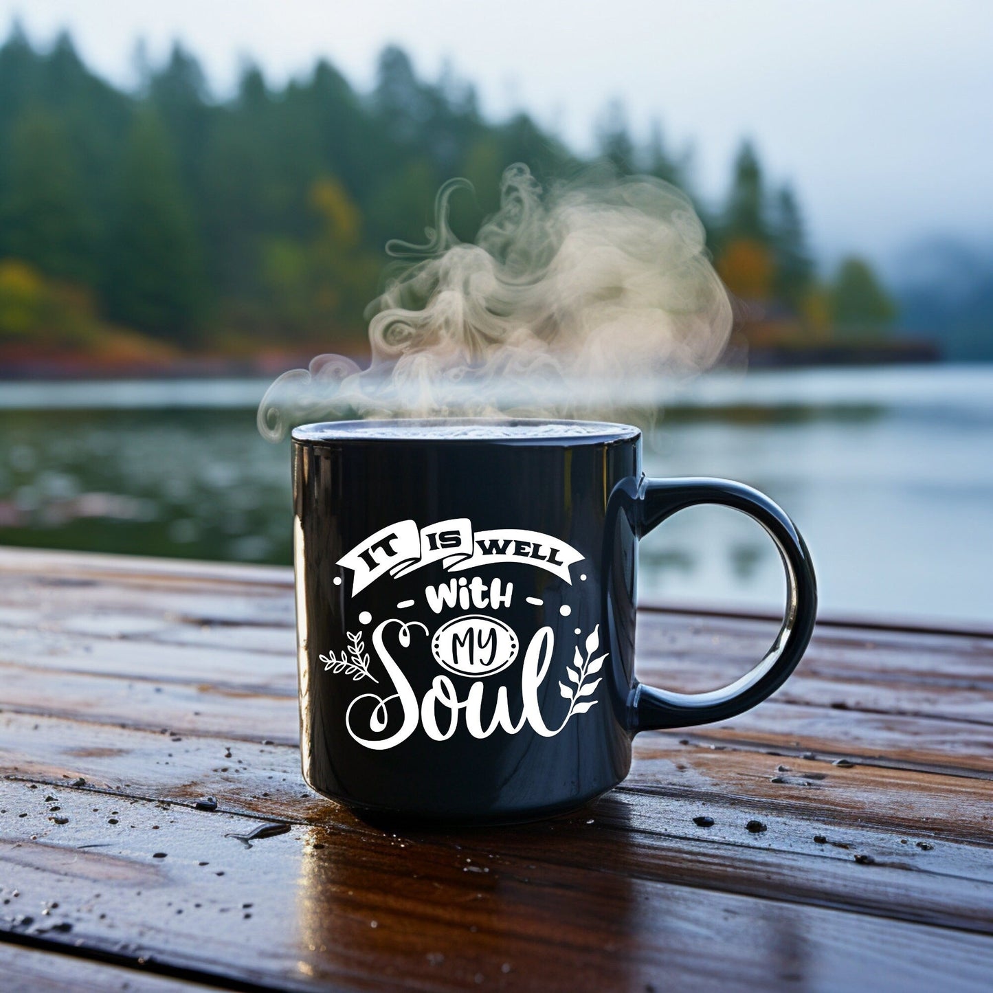 It Is Well With My Soul - Bible Verse Faith Mug - Christian Religious Gift for Him - Dad Mug with Affirmations - Supportive Baptism Gift - Raiden Gate Design