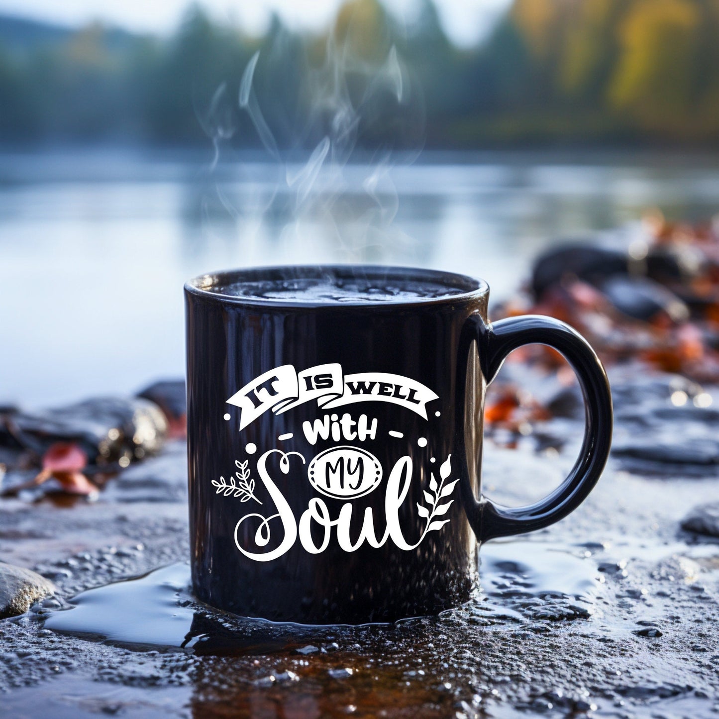 It Is Well With My Soul - Bible Verse Faith Mug - Christian Religious Gift for Him - Dad Mug with Affirmations - Supportive Baptism Gift - Raiden Gate Design