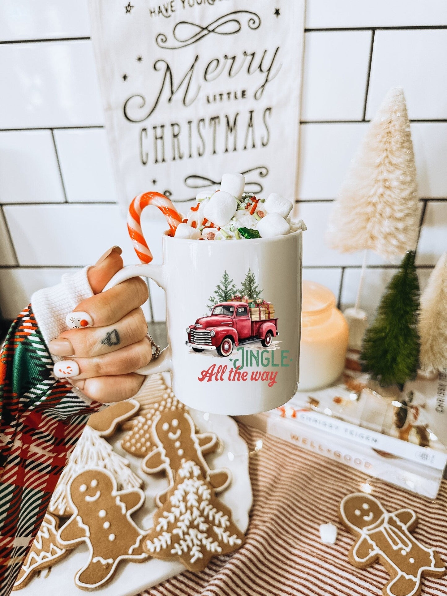 Jingle All the Way Vintage Christmas Coffee Mug | Funny Gnome Christmas Mug | Cute Christmas Season Mug for Kids - Raiden Gate Design
