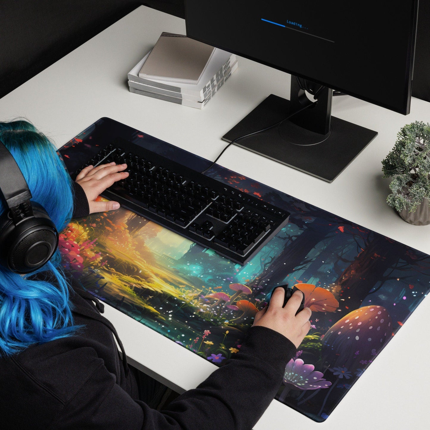 Kawaii Anime Style Mushroom Forest Gaming Mousepad | Desk Mat | Large Mouse Pad - Raiden Gate Design