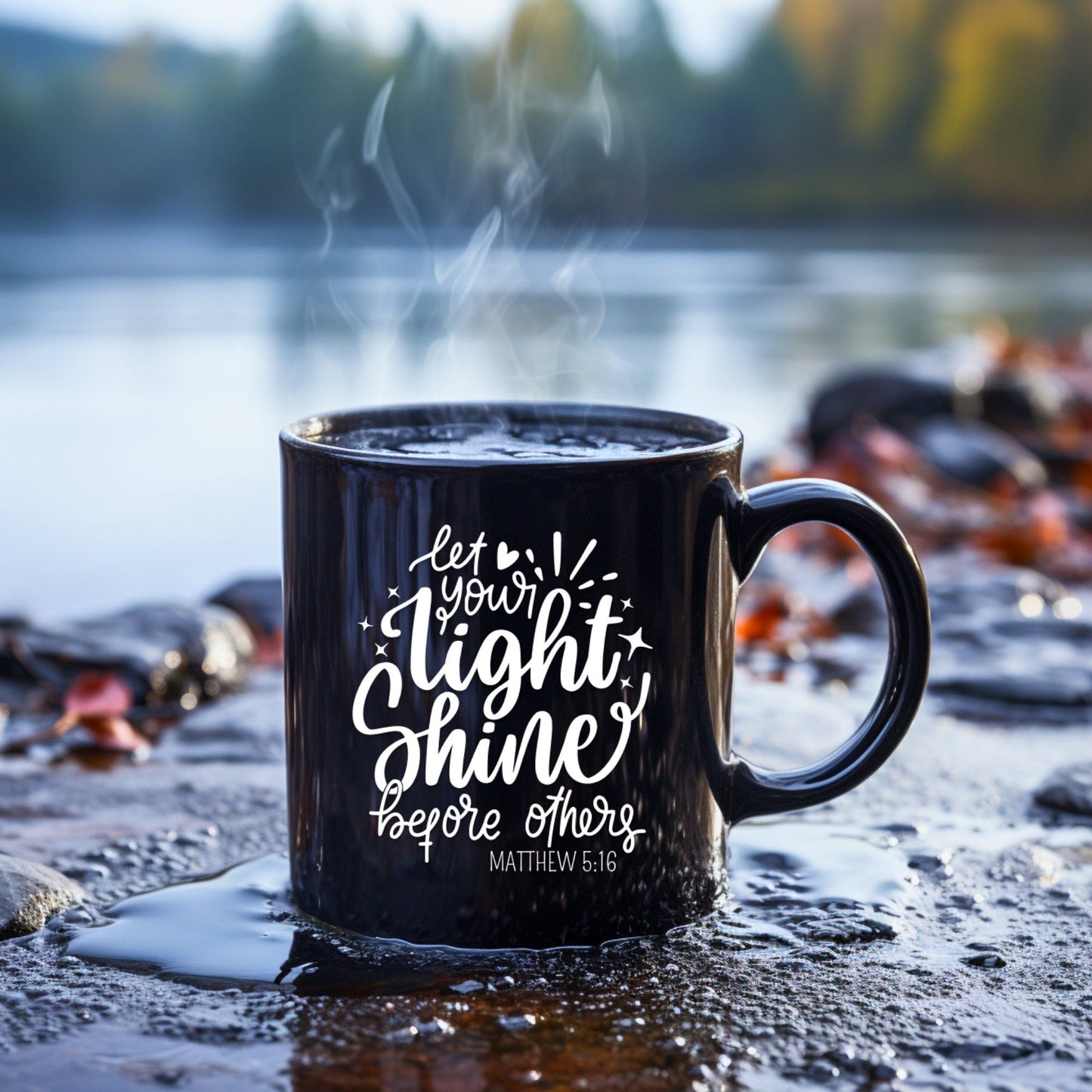 Let Your Light Shine Before Others - Bible Verse Faith Mug - Christian Religious - Dad Mug with Affirmations - Supportive Baptism Gift - Raiden Gate Design