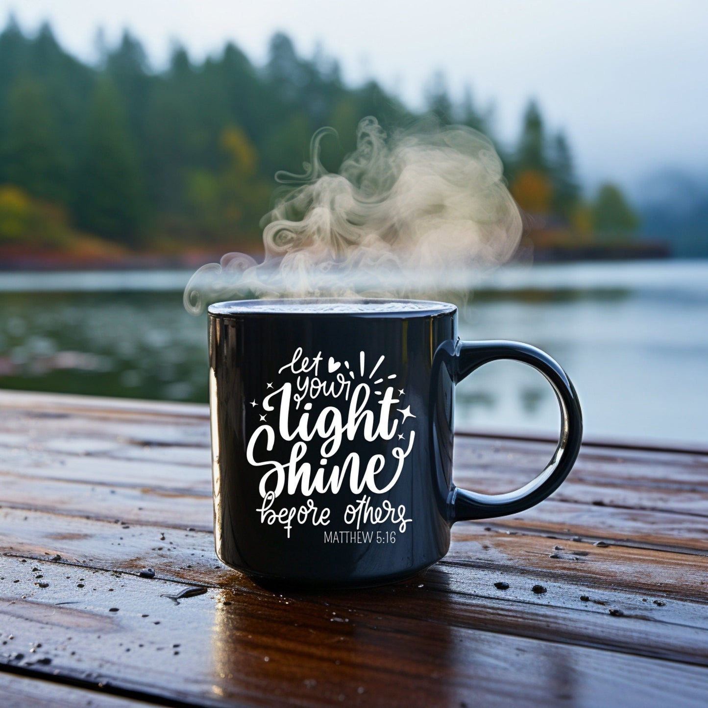 Let Your Light Shine Before Others - Bible Verse Faith Mug - Christian Religious - Dad Mug with Affirmations - Supportive Baptism Gift - Raiden Gate Design