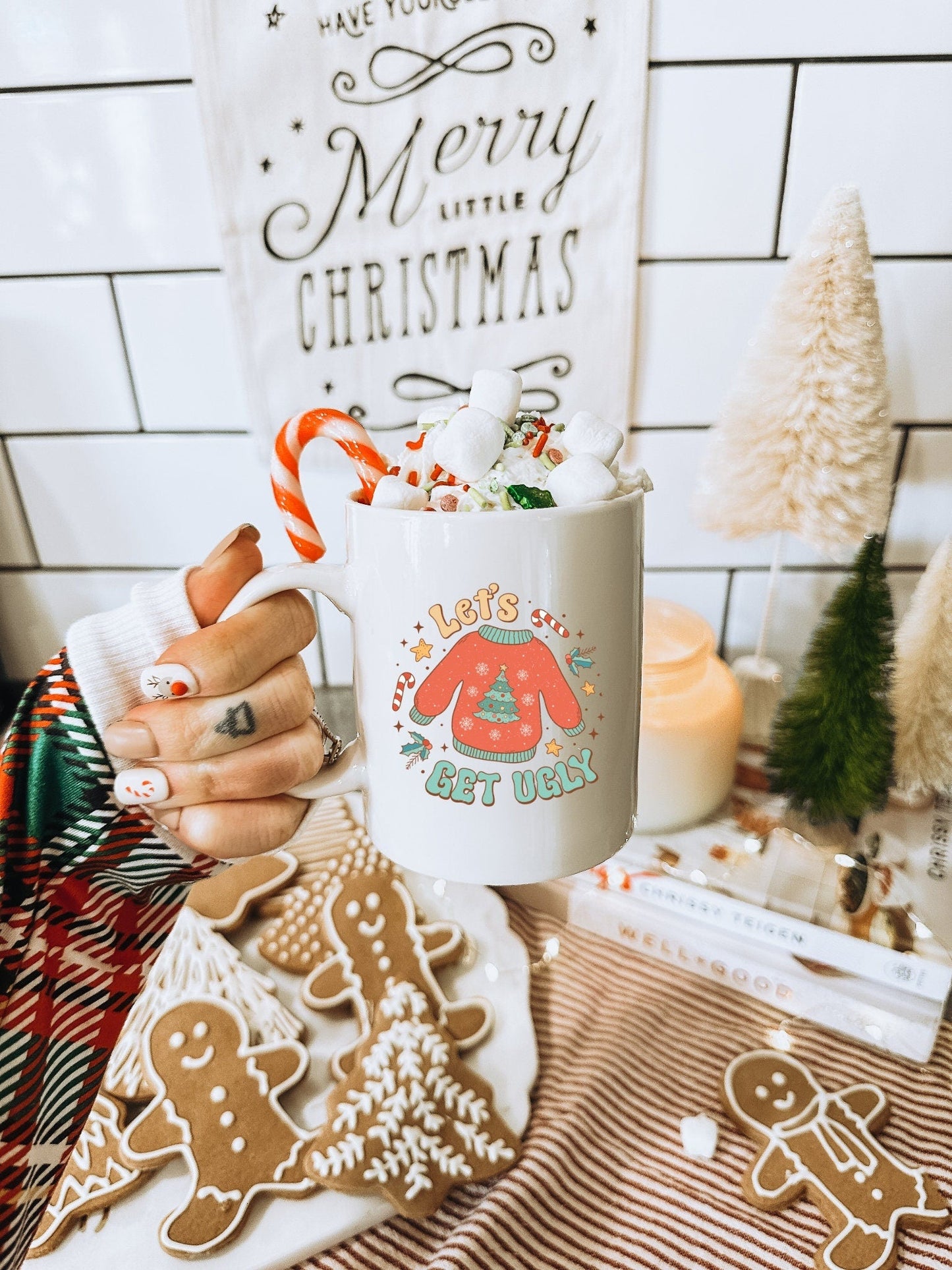 Let's Get Ugly Vintage Christmas Coffee Mug | Funny Gnome Christmas Mug | Cute Christmas Season Mug for Kids - Raiden Gate Design