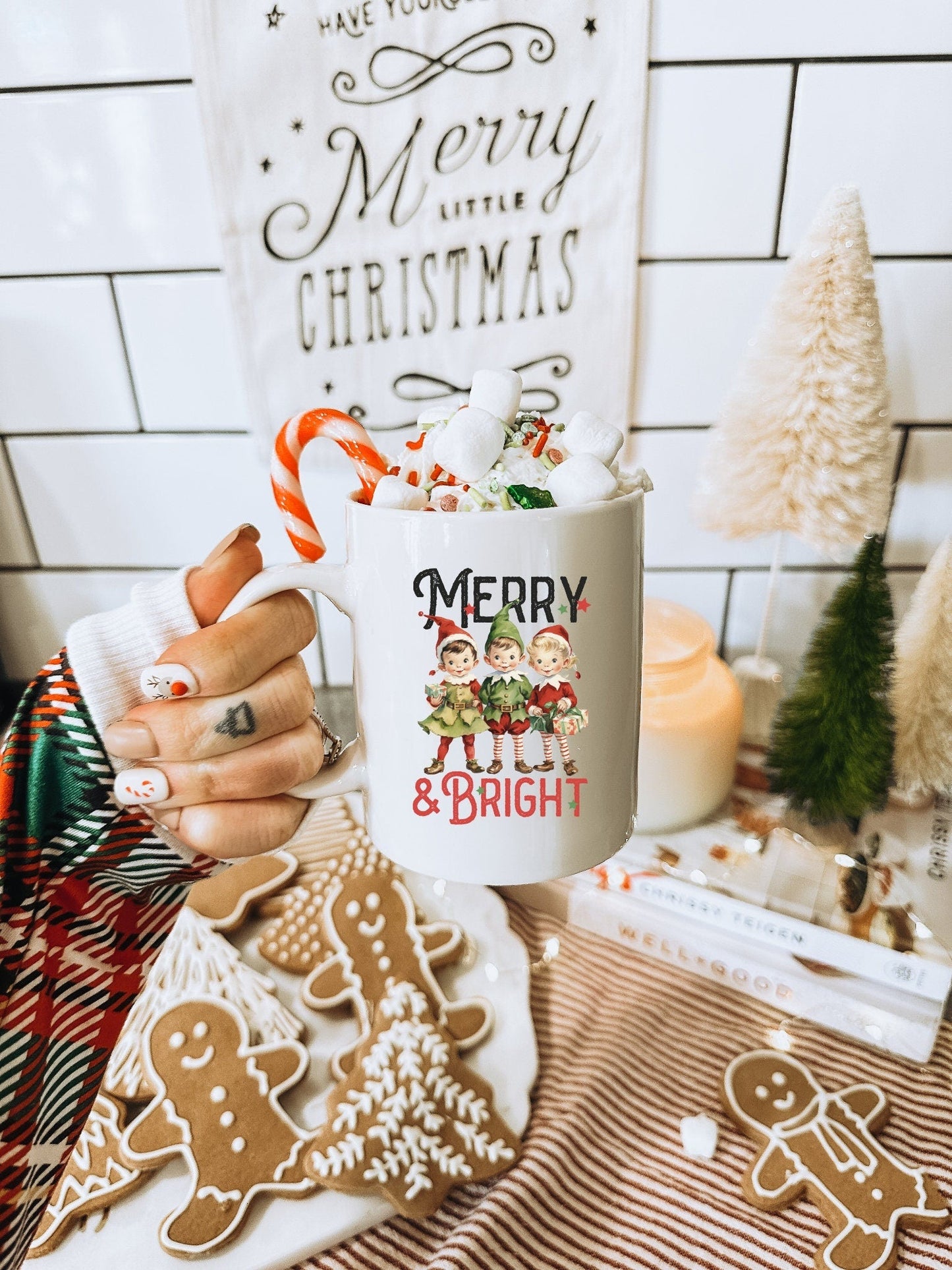 Merry and Bright Christmas Vintage Christmas Coffee Mug | Funny Gnome Christmas Mug | Cute Christmas Season Mug for Kids - Raiden Gate Design