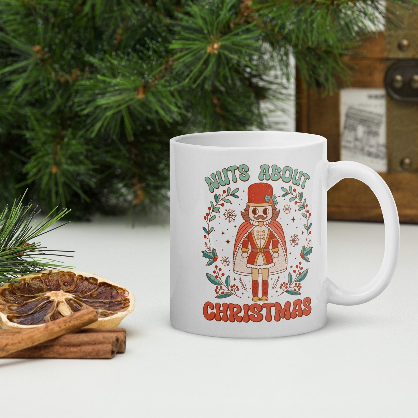 Nuts about Christmas Vintage Christmas Coffee Mug | Funny Gnome Christmas Mug | Cute Christmas Season Mug for Kids - Raiden Gate Design