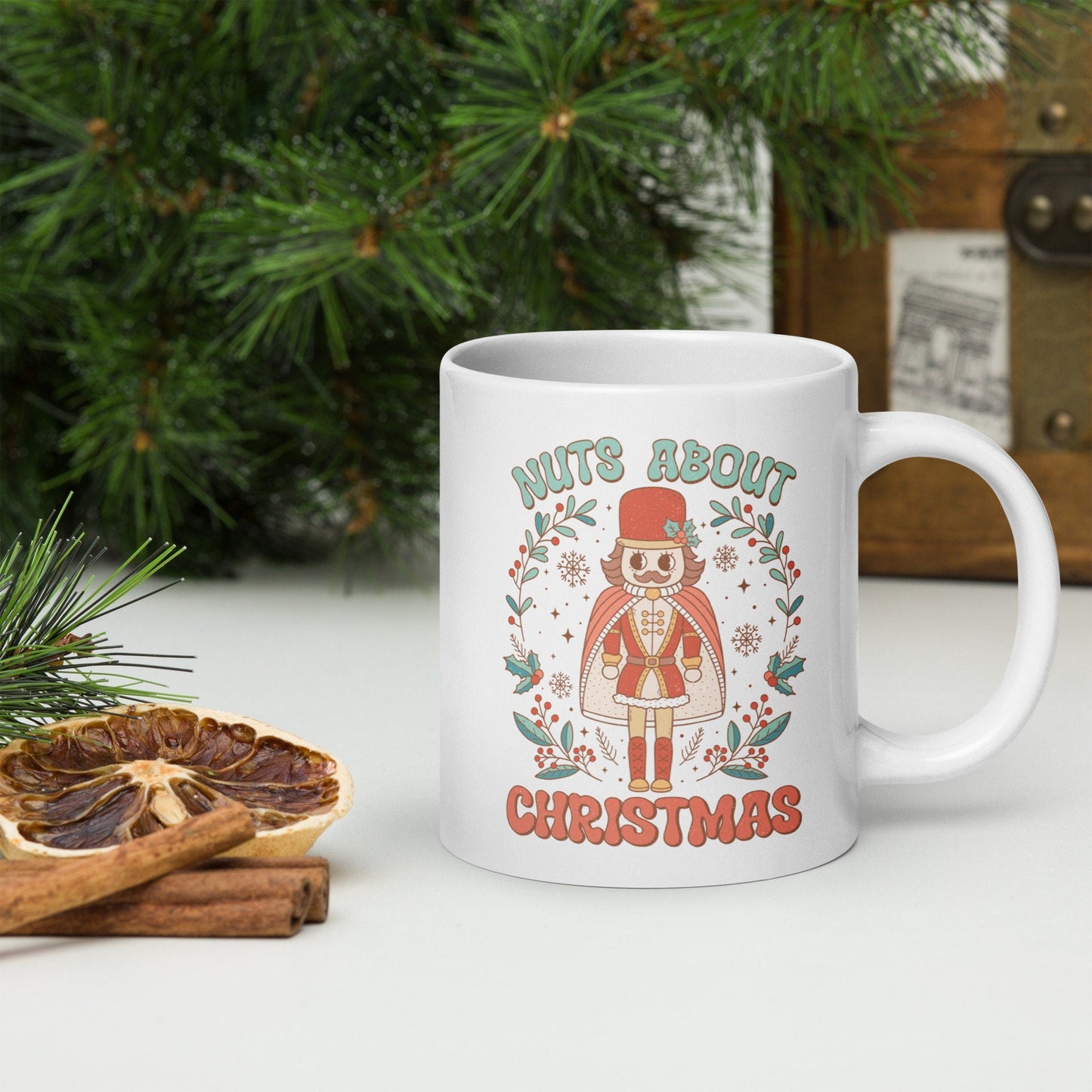 Nuts about Christmas Vintage Christmas Coffee Mug | Funny Gnome Christmas Mug | Cute Christmas Season Mug for Kids - Raiden Gate Design