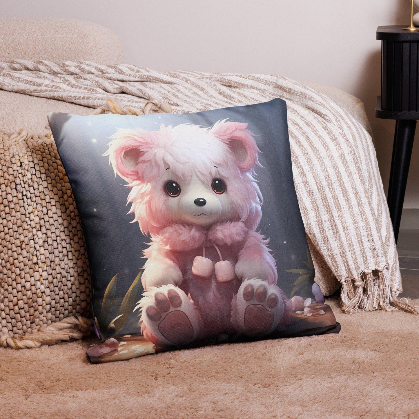 Pink Cub | Anime Pillow | Kawaii Pillow | Decorative Pillow | Throw Pillow - Raiden Gate Design
