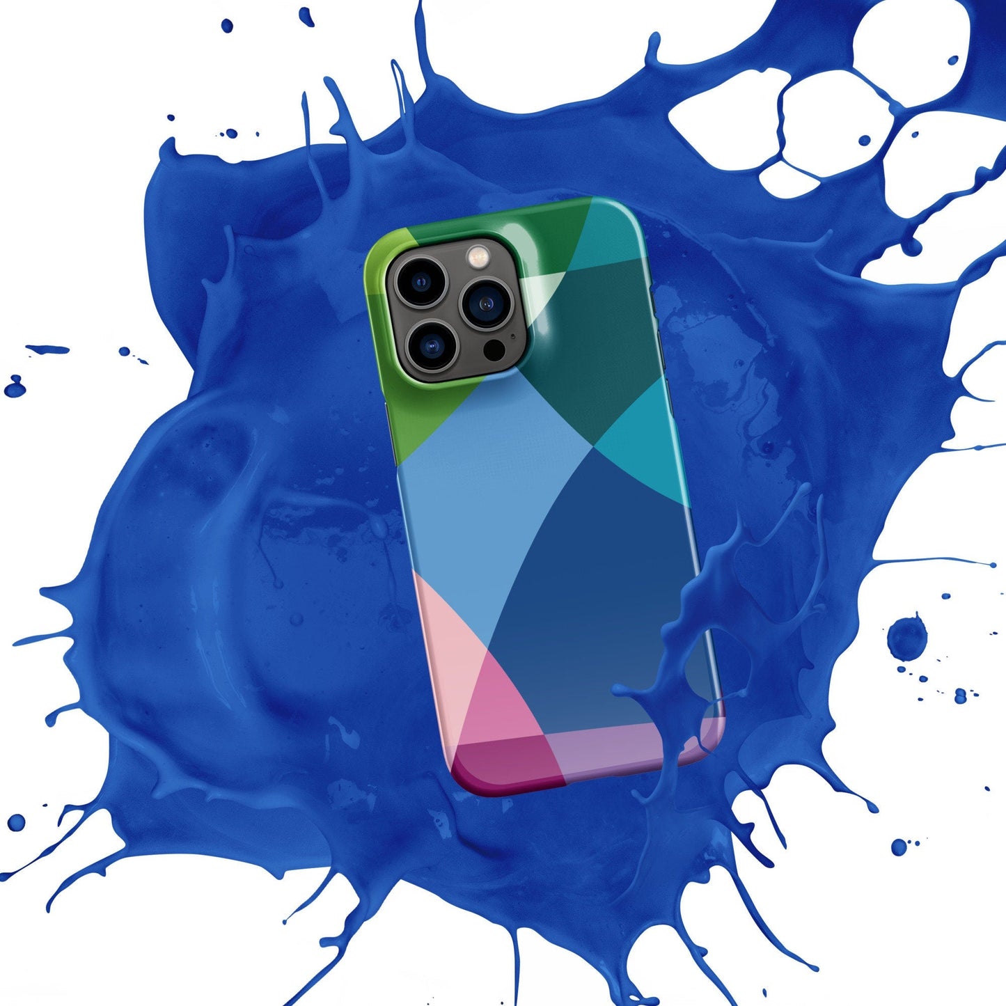 Premium Multicolor Geometric Overlap | Aesthetic Phone Case | iPhone 15 Pro Max | Phone Case | Tough Case - Raiden Gate Design