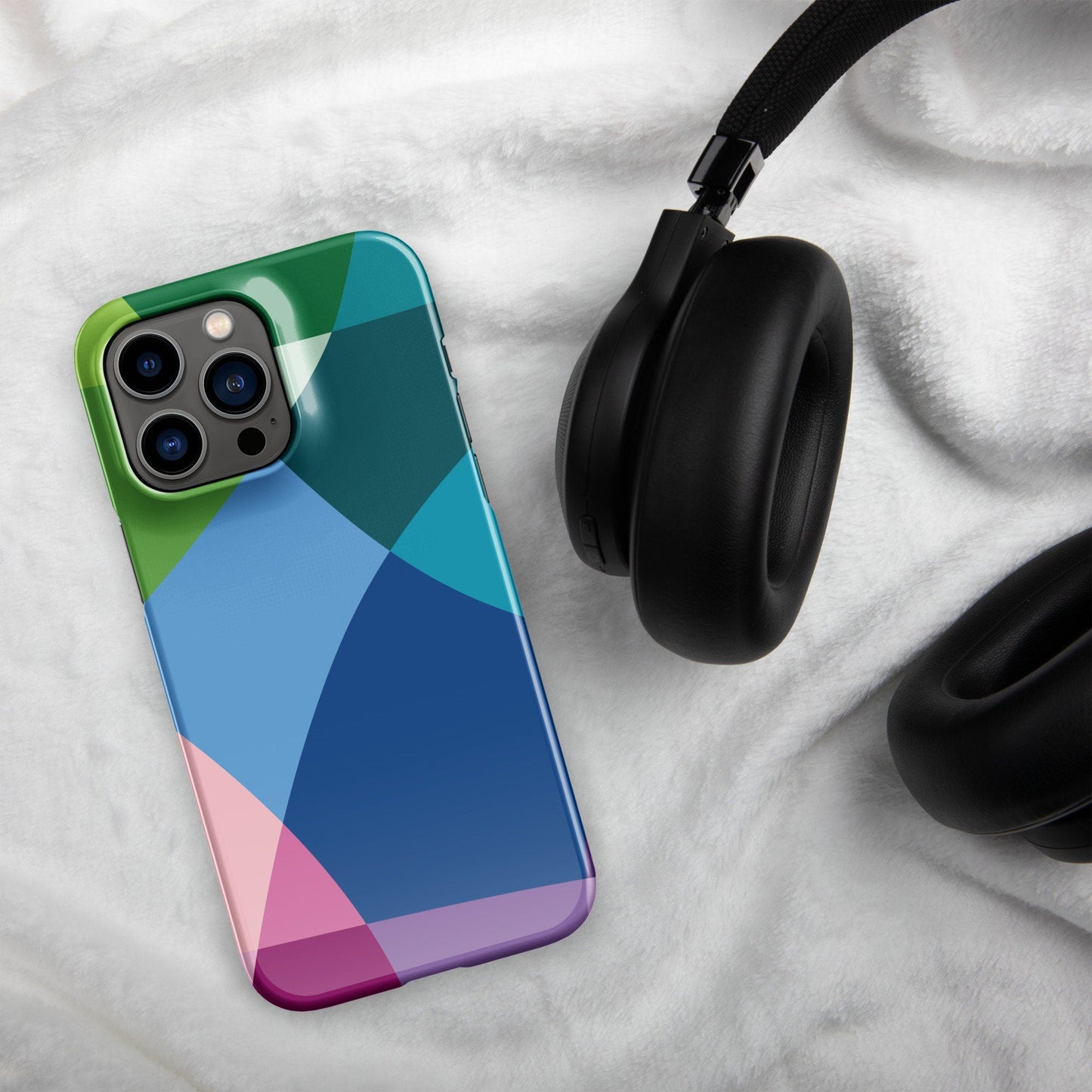 Premium Multicolor Geometric Overlap | Aesthetic Phone Case | iPhone 15 Pro Max | Phone Case | Tough Case - Raiden Gate Design