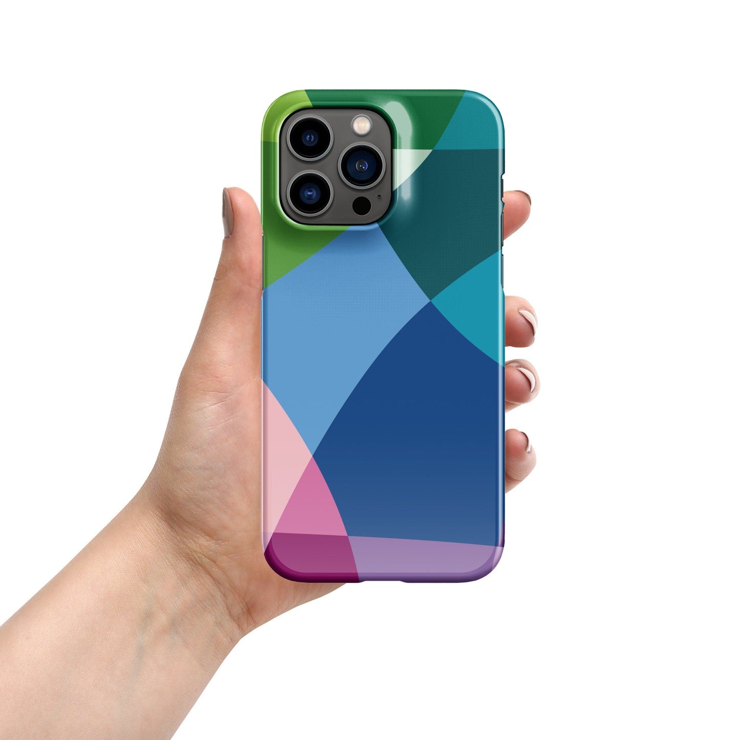 Premium Multicolor Geometric Overlap | Aesthetic Phone Case | iPhone 15 Pro Max | Phone Case | Tough Case - Raiden Gate Design