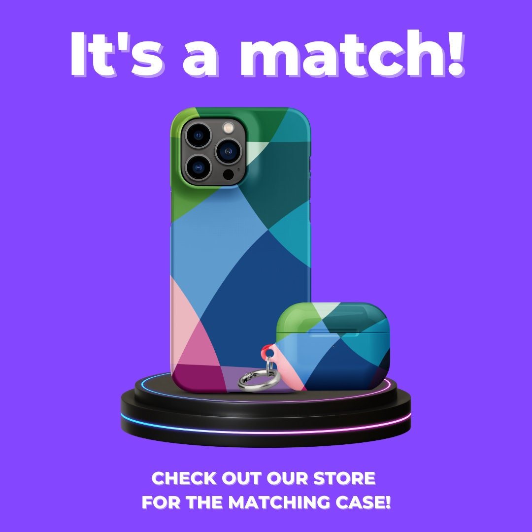 Premium Multicolor Geometric Overlap | Aesthetic Phone Case | iPhone 15 Pro Max | Phone Case | Tough Case - Raiden Gate Design