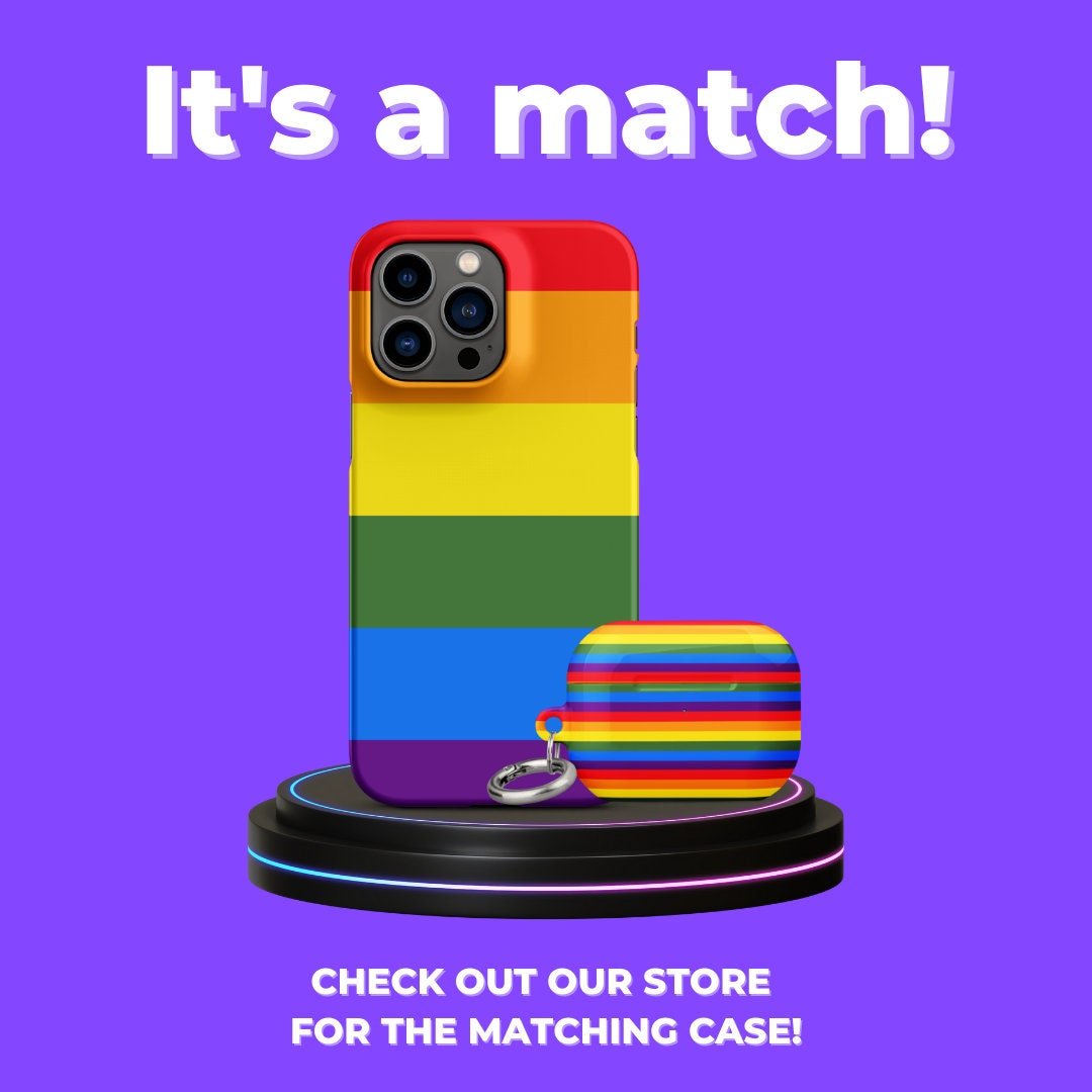 Premium Pride Flag Simple | Aesthetic Phone Case | iPhone 15 Pro Max | Phone Case | Tough Case - Raiden Gate Design