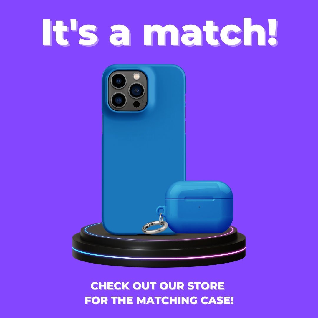 Premium Pure Blue | Aesthetic Phone Case | iPhone 15 Pro Max | Phone Case | Tough Case - Raiden Gate Design