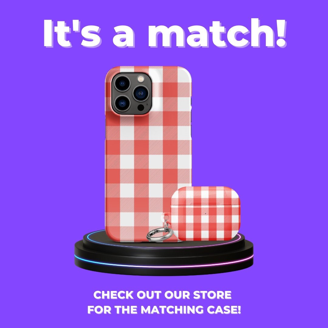 Premium Red White Squares | Aesthetic Phone Case | iPhone 15 Pro Max | Phone Case | Tough Case - Raiden Gate Design