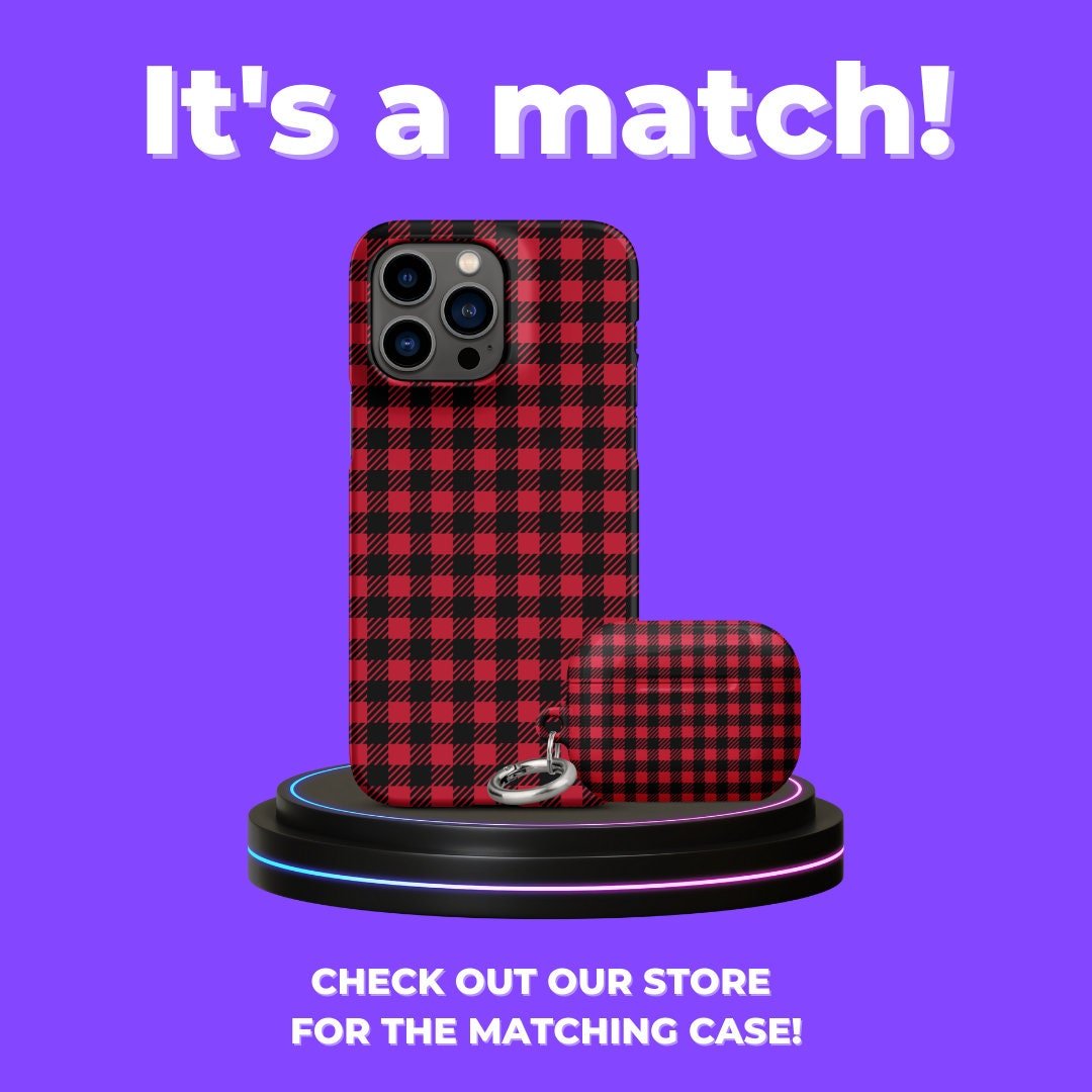 Premium Scottish Red Square Folk Kilt | Aesthetic Phone Case | iPhone 15 Pro Max | Phone Case | Tough Case - Raiden Gate Design