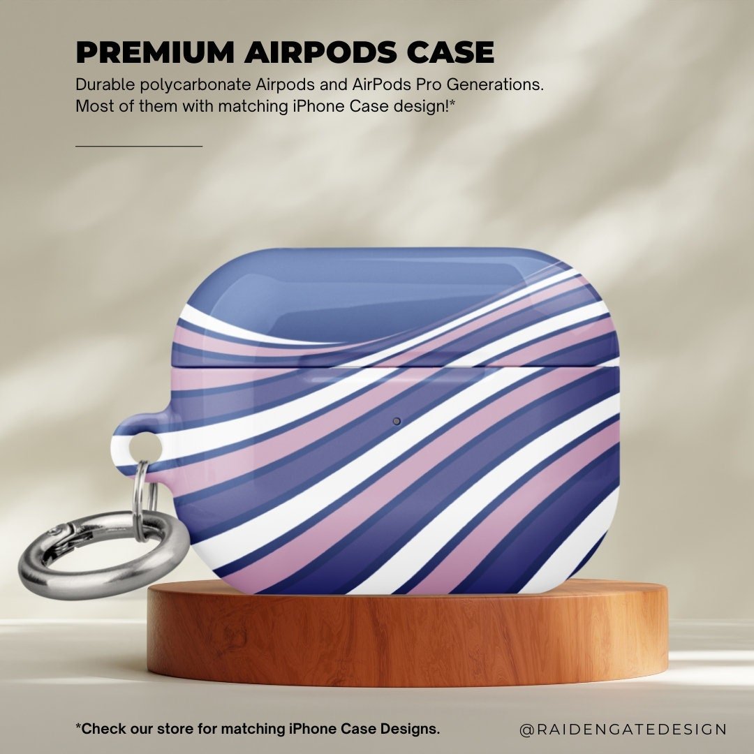 Purple Waves Custom AirPods Pro Case | Tough AirPods Case - Raiden Gate Design