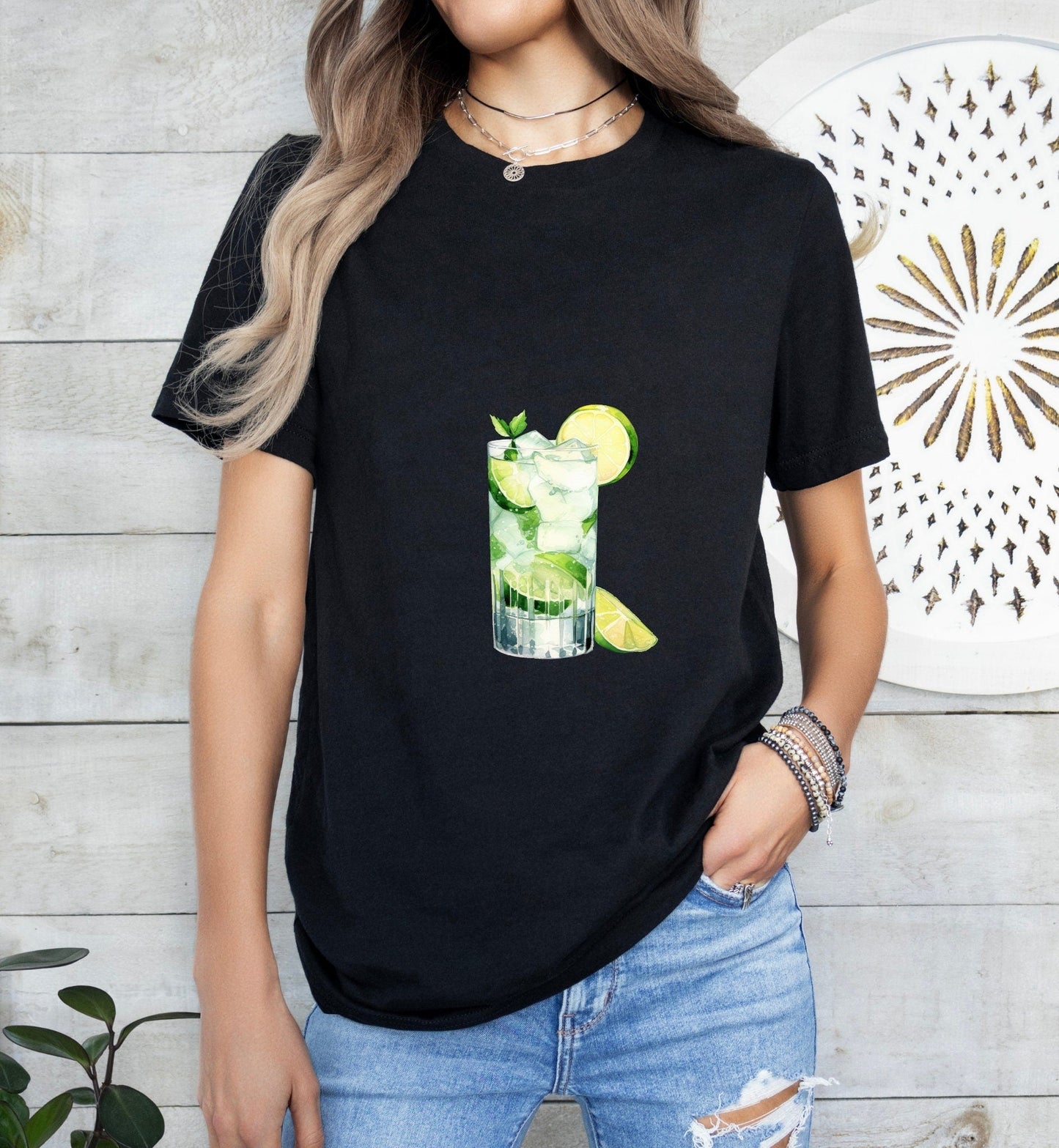 Rickey Standard Groom or Bride Cocktail Bar Shirt - Minimalist Aesthetic T-Shirt for Bachelor or Hen Party - Fun and Chic Design - Raiden Gate Design